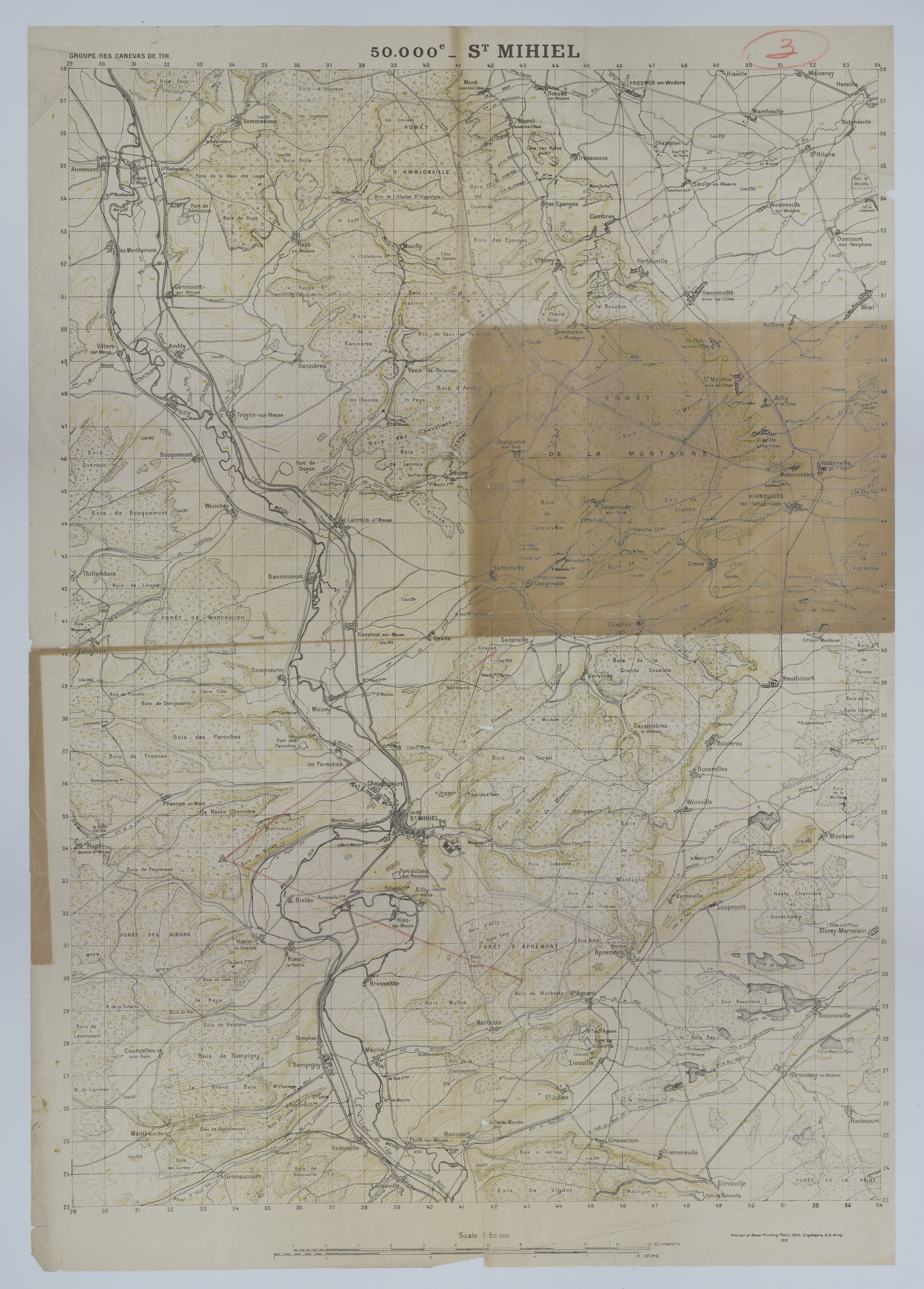M1024.jpg Map of the Area Covered From an Observation Post Near St. Mihiel