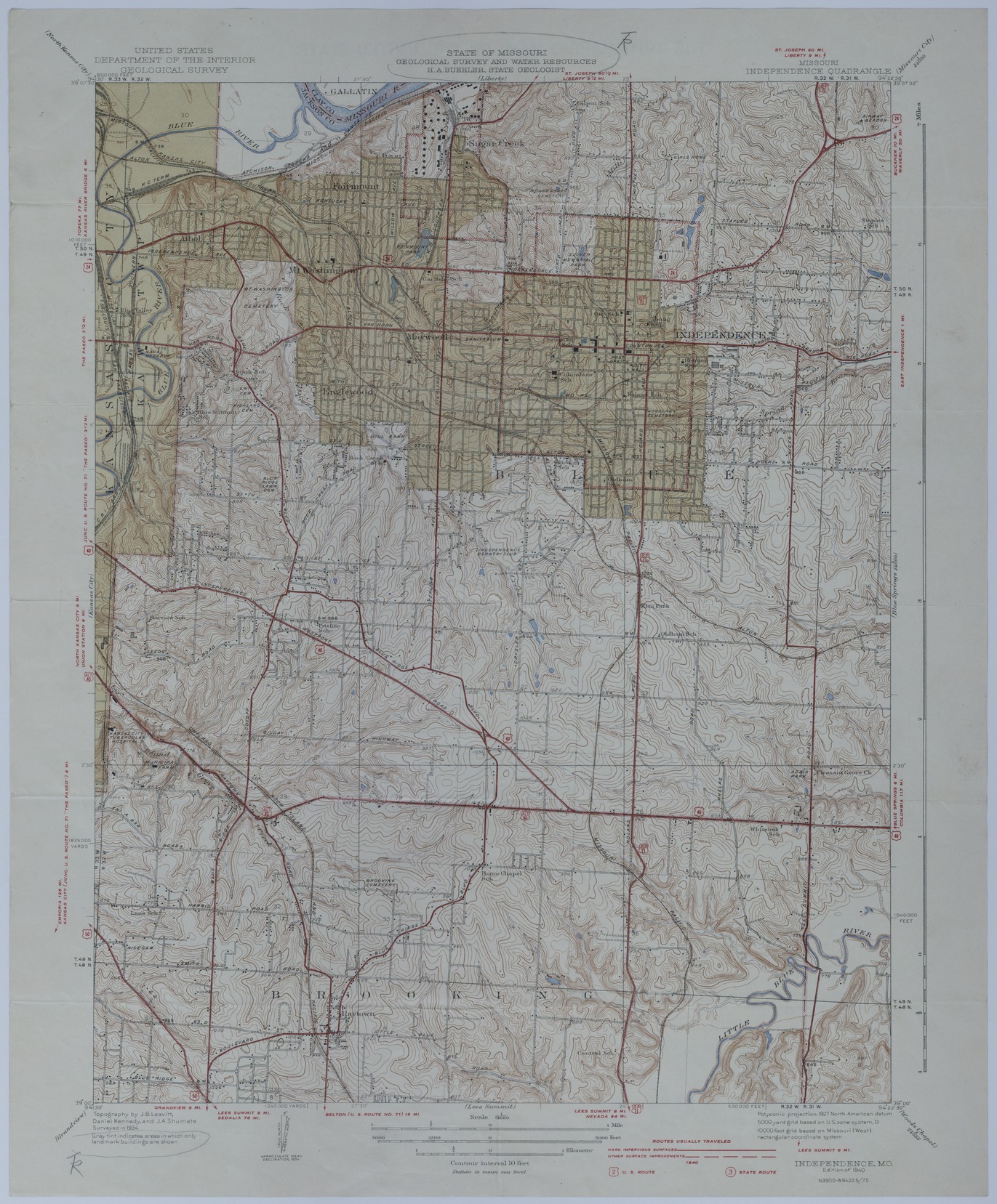 Map of Independence, Missouri