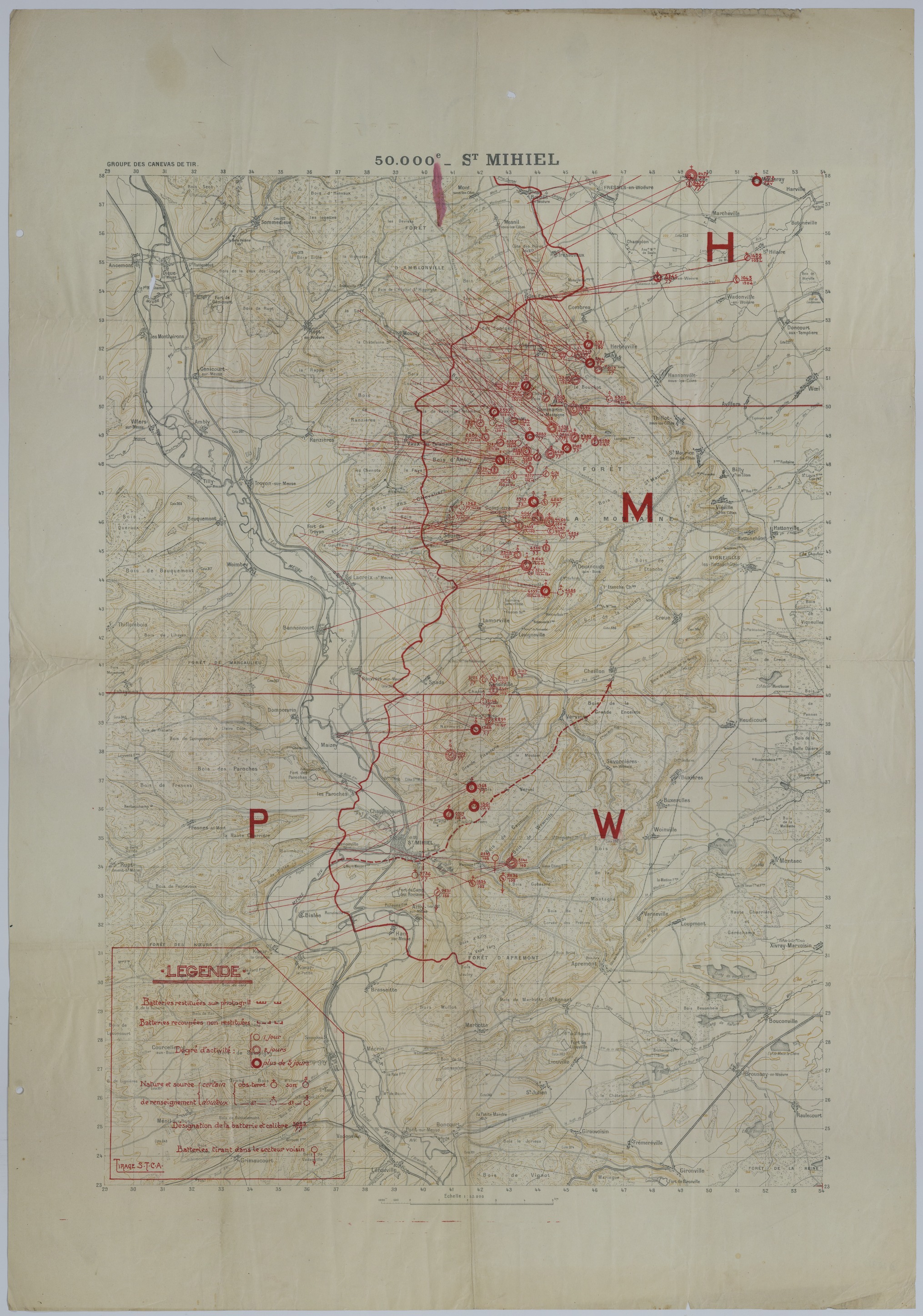 M1031.jpg Map of the Positions and Movement of German Artillery