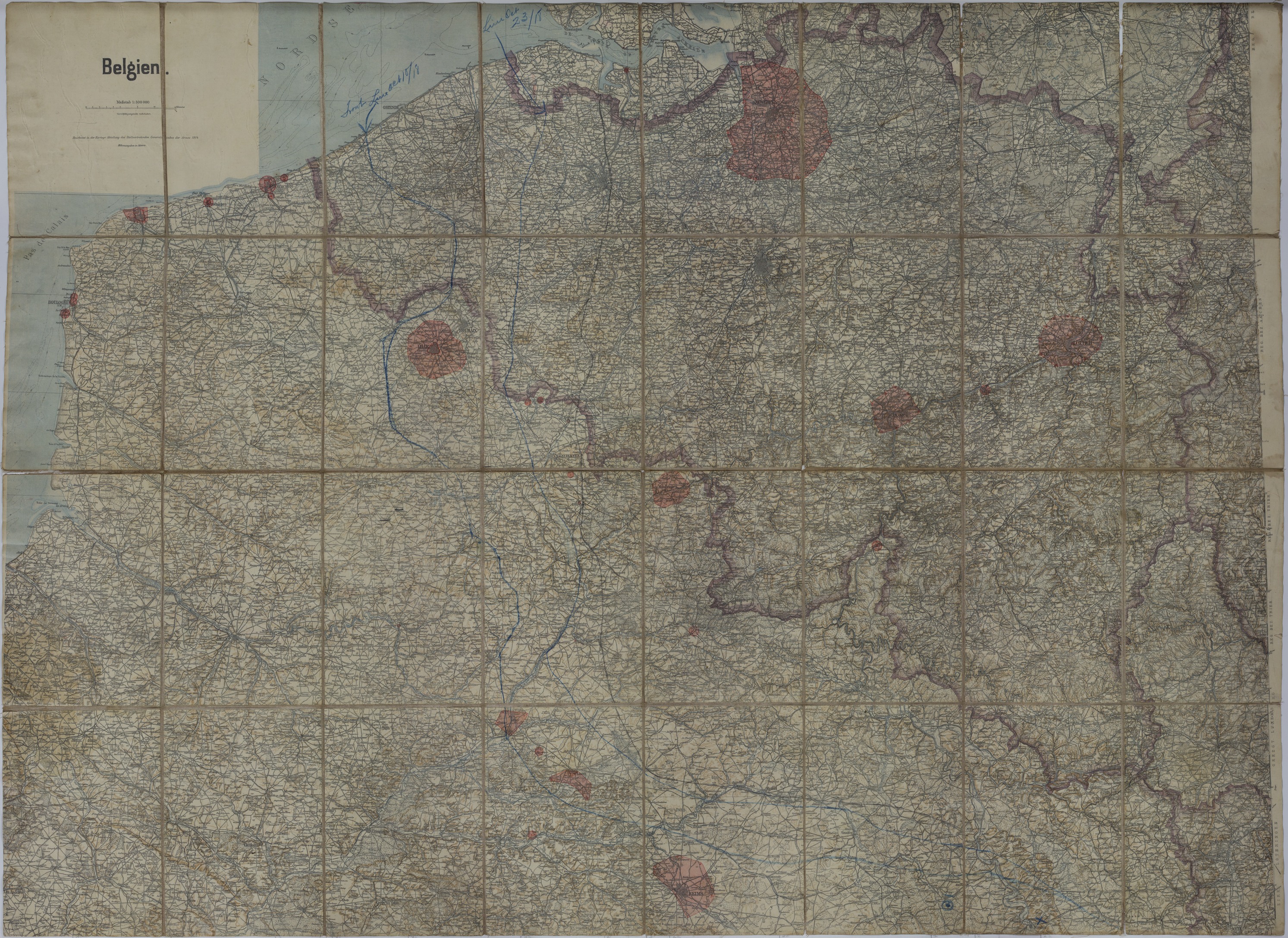 M1032.jpg Map of the Front Lines on October 10, 1918 and October 23, 1918