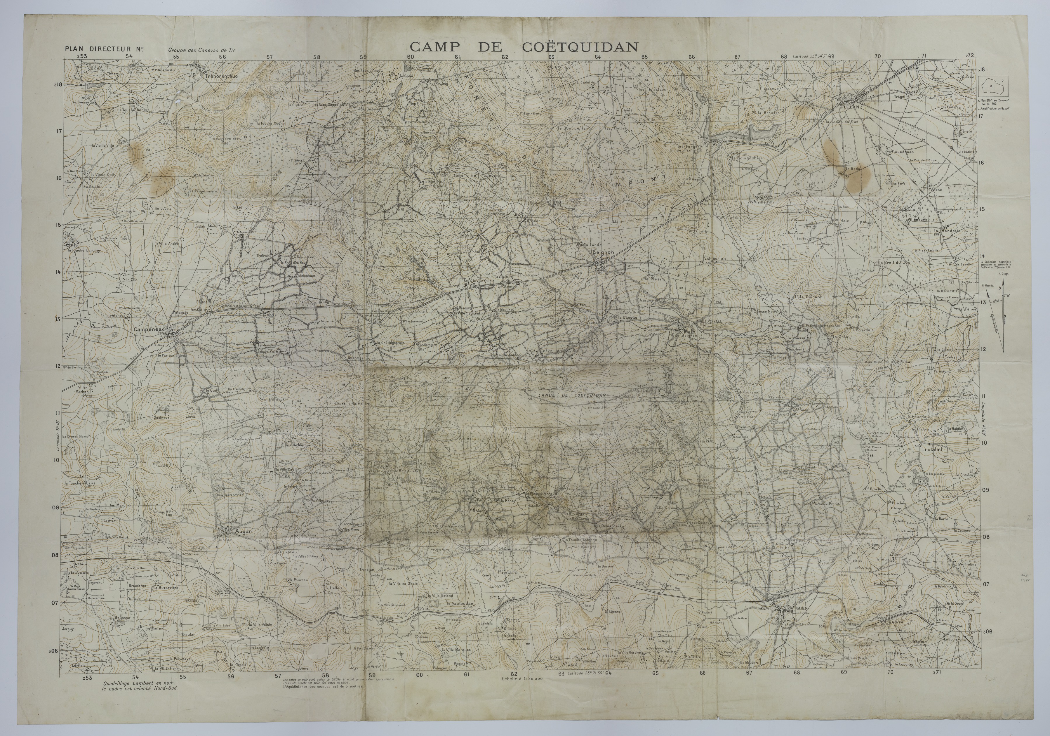 M1042.jpg Map of the Area around Camp Coetquidan