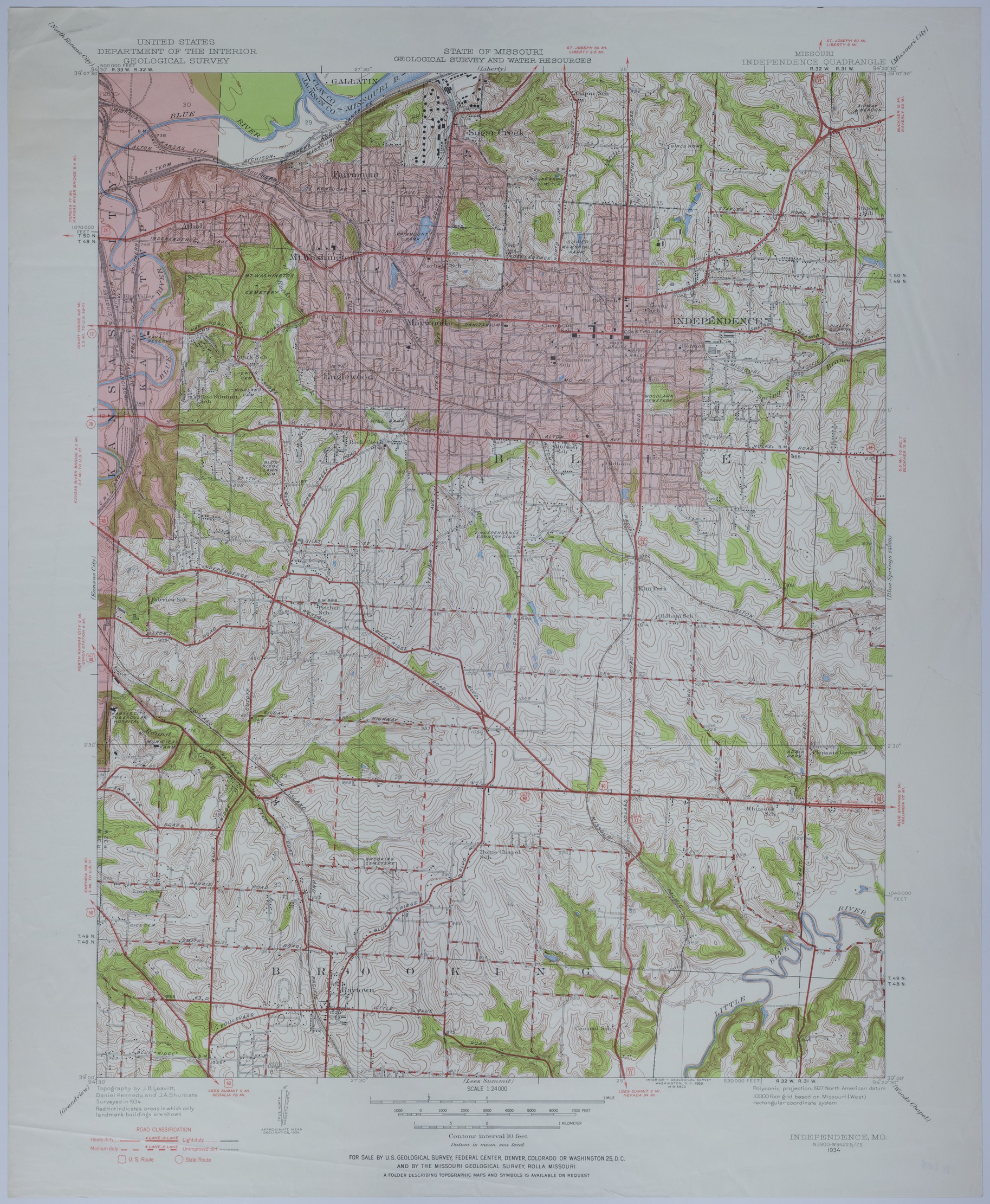 Map of Independence, Missouri