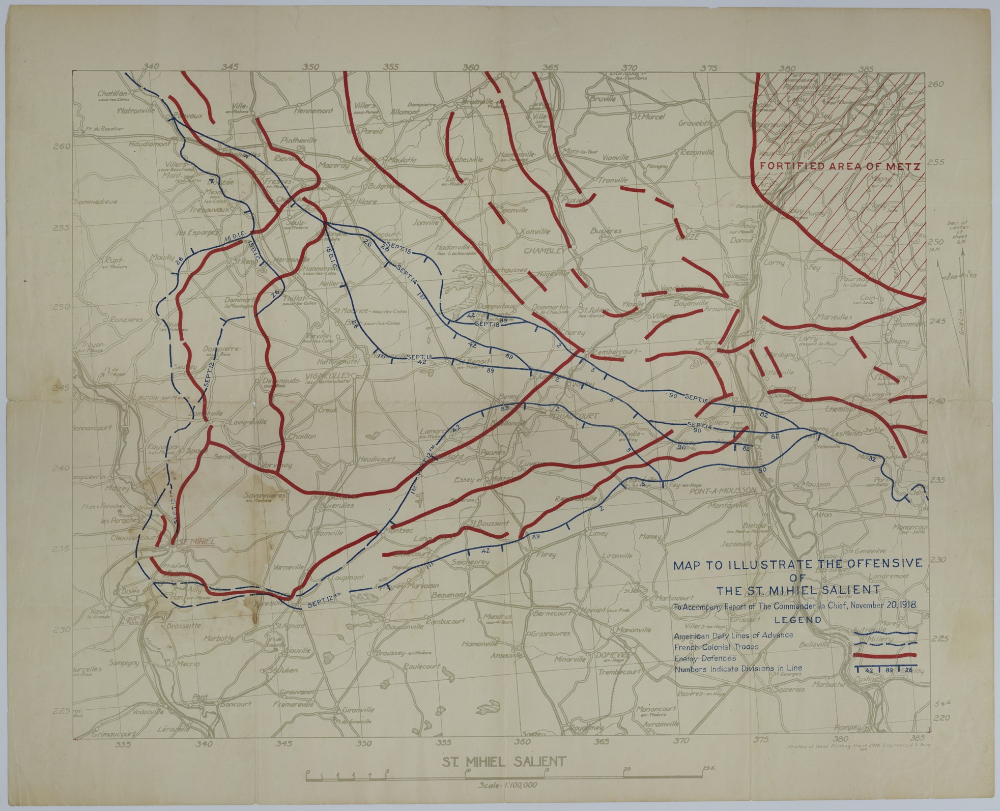Map of the Battle of Saint Mihiel