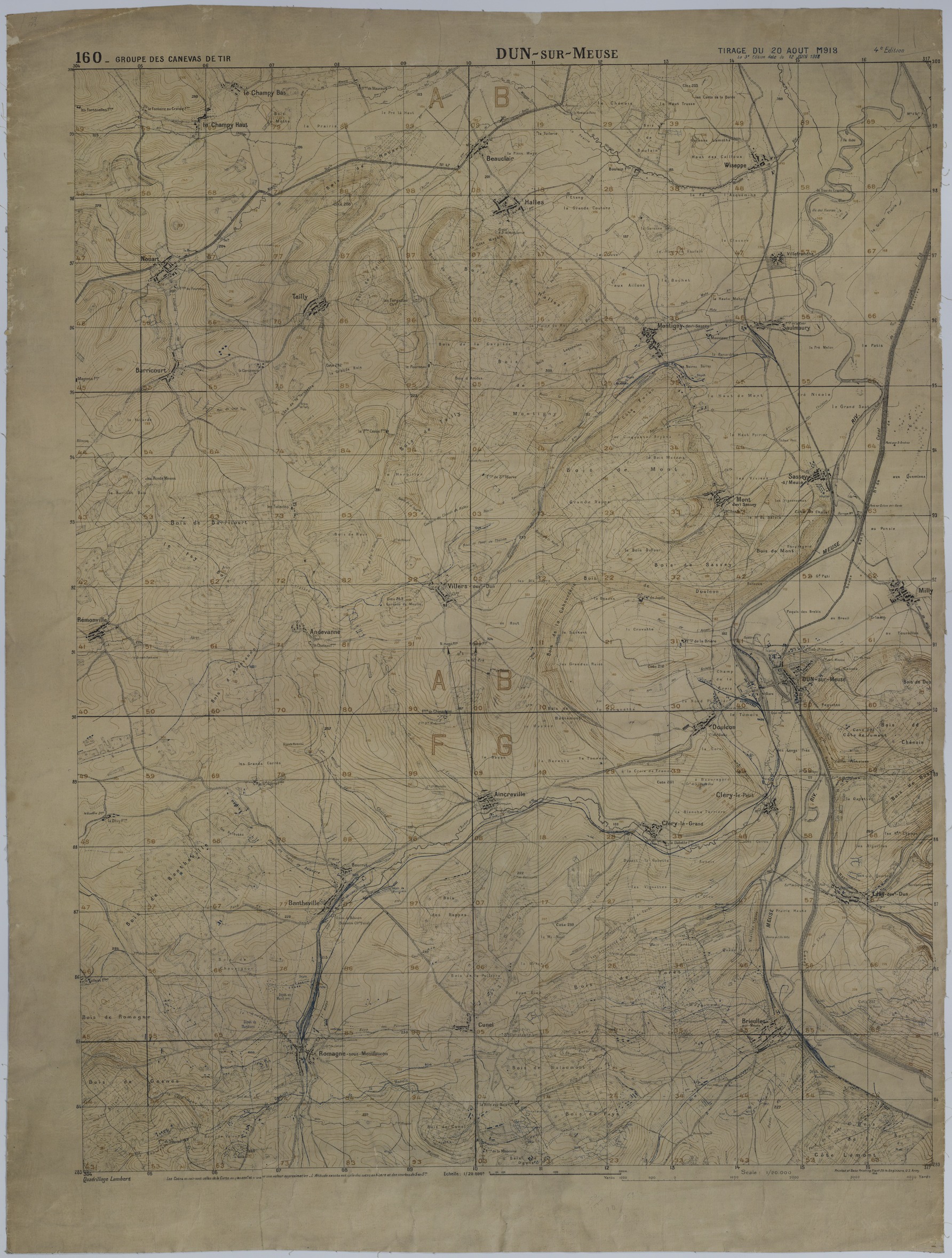 Map of the Area Along the Meuse River