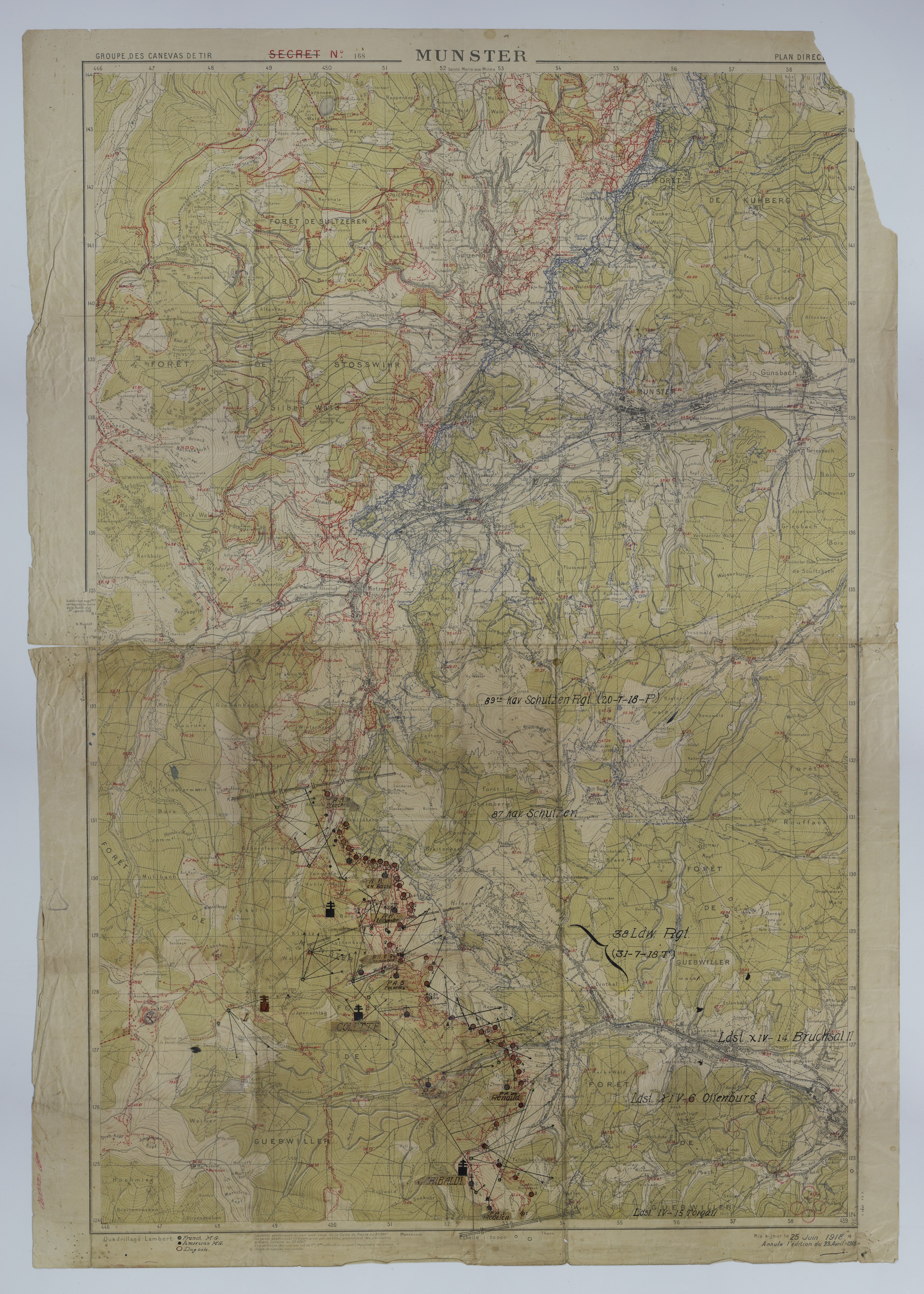 M1070.jpg Map of Allied and Enemy Positions in the Vosges Mountains