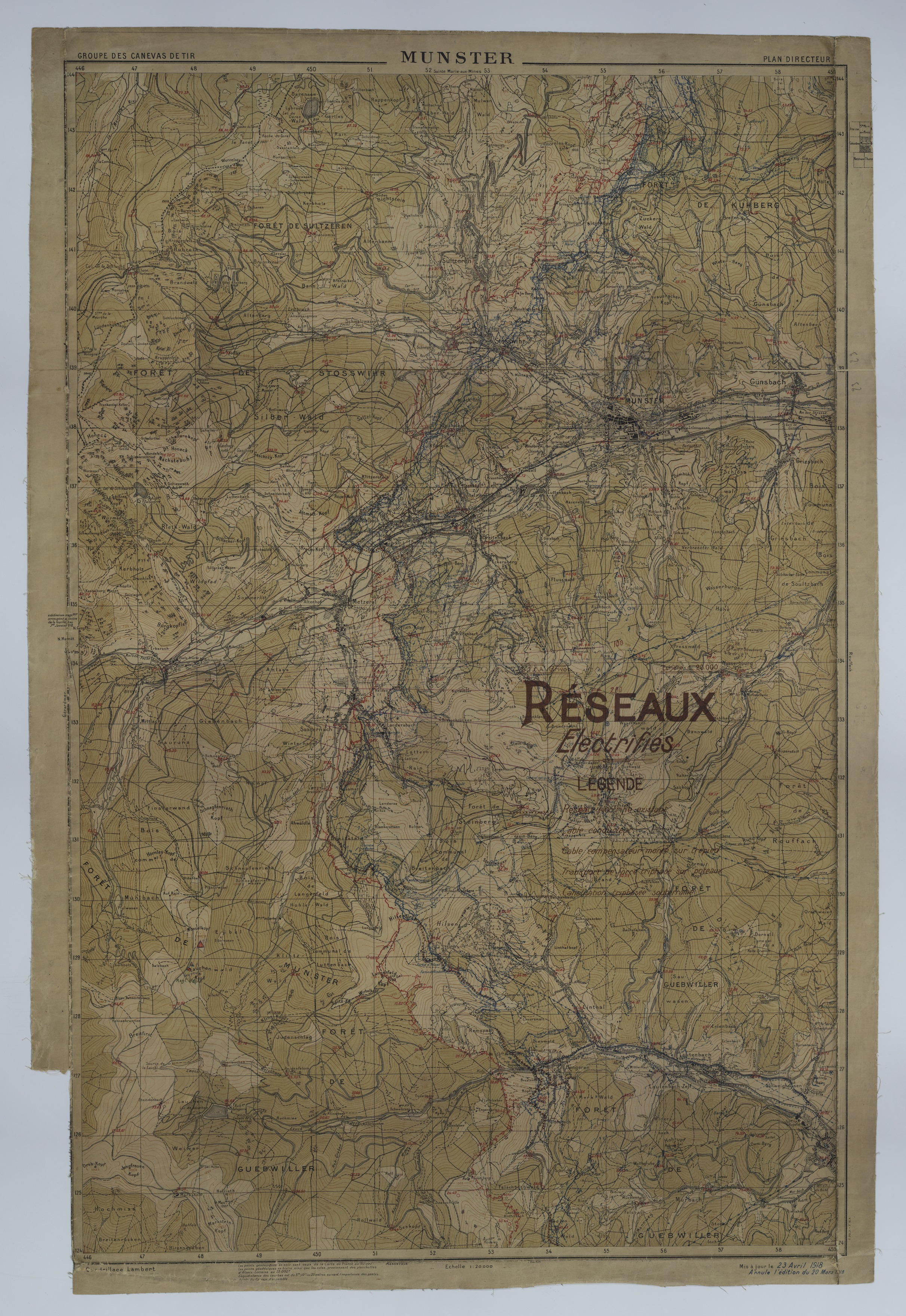 M1072.jpg Map of Trench Lines and the Transportation of Electricity to the Front