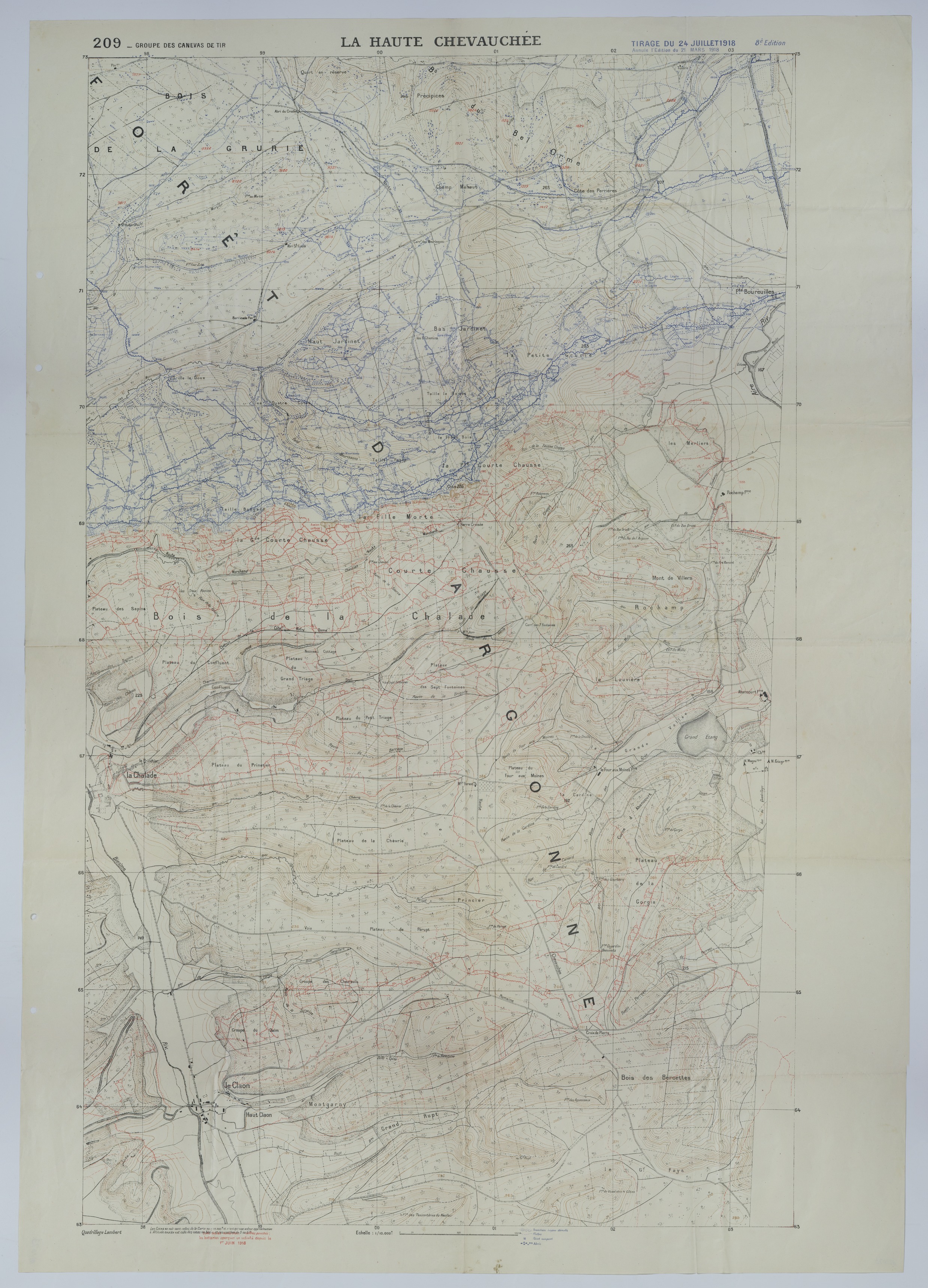 M1073.jpg Map of Trench Systems and Battery Movement in the Argonne Forest