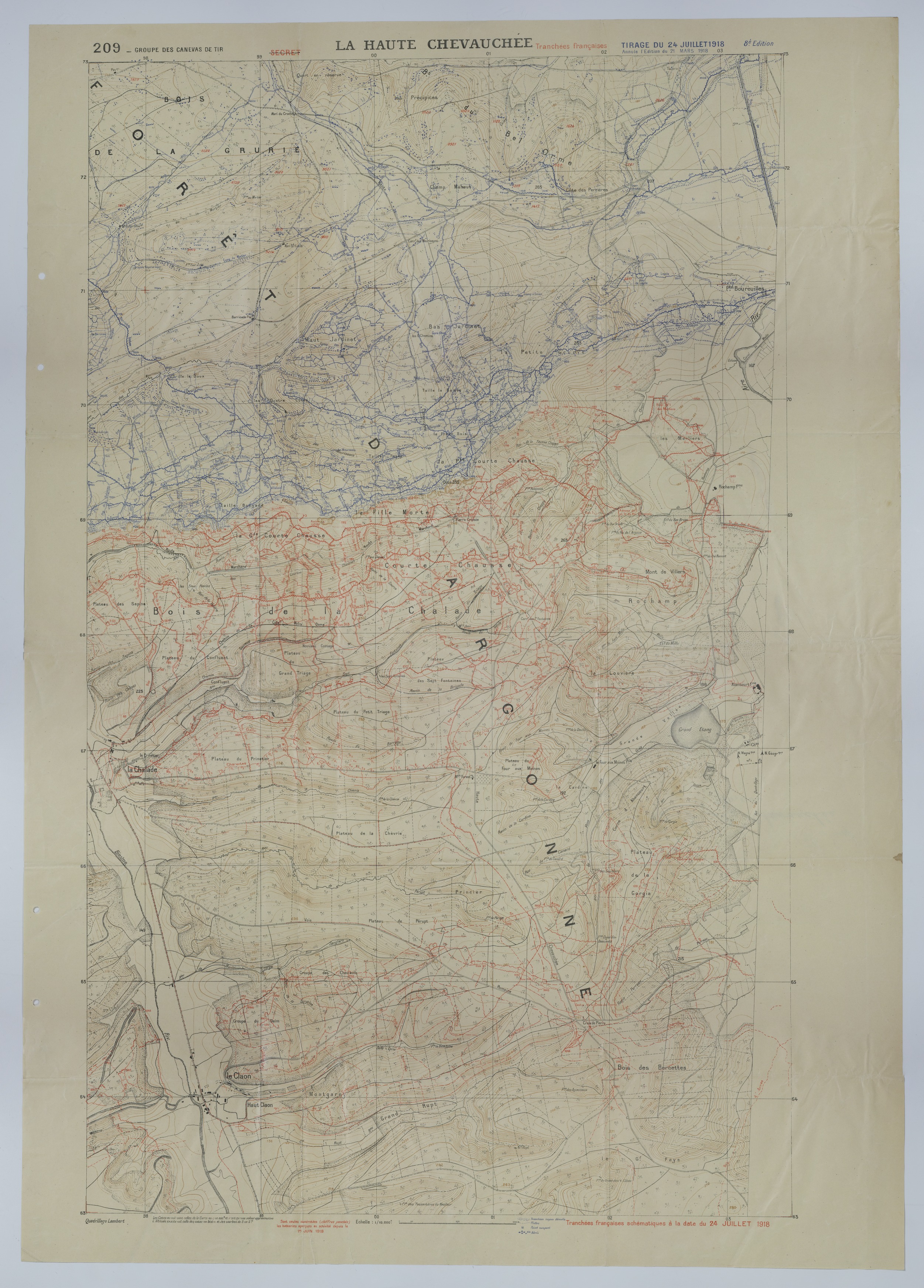M1074.jpg Map of Trench Systems and Battery Movement in the Argonne Forest