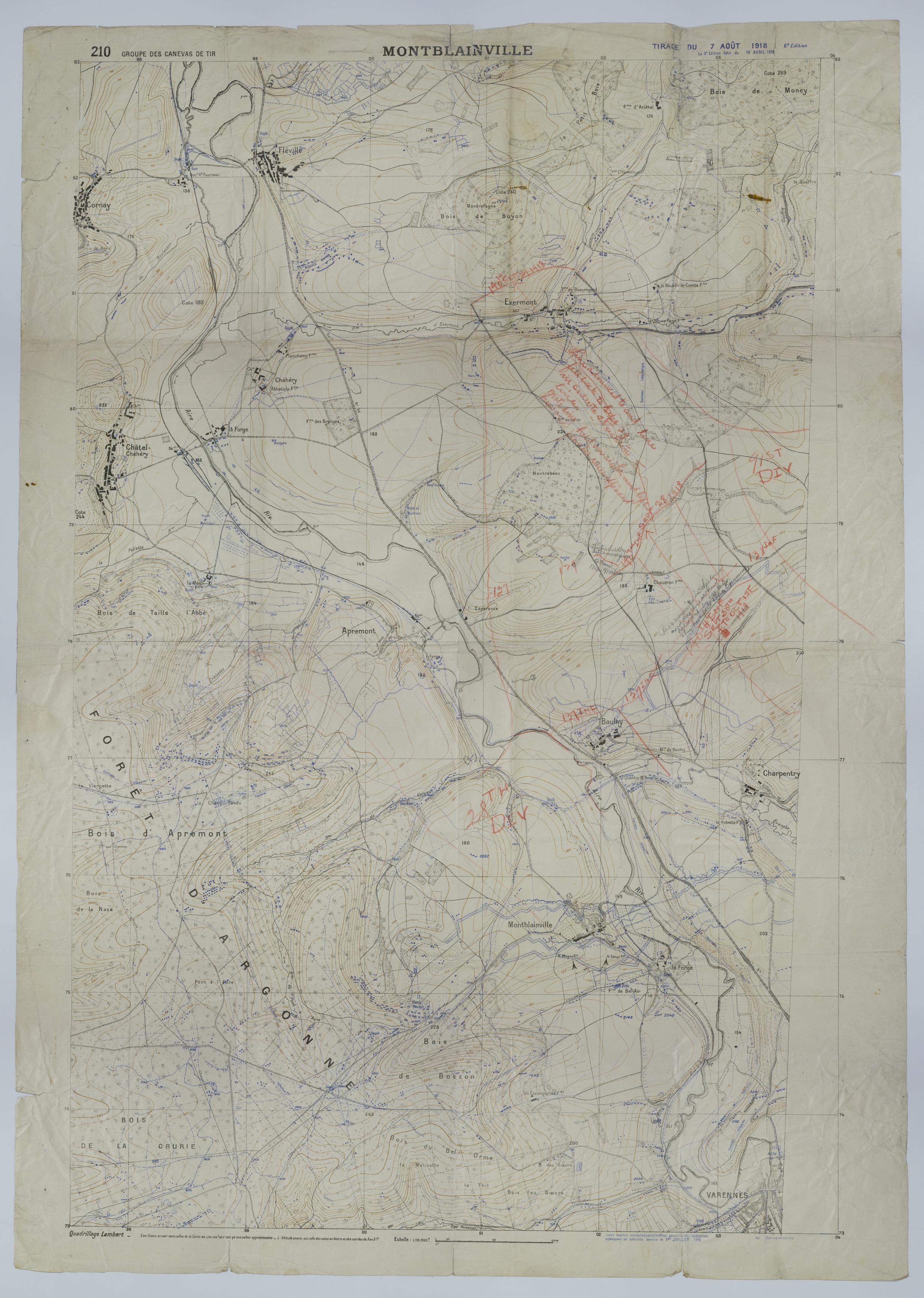 M1078.jpg Map of 35th Division Movement During the Meuse-Argonne Offensive