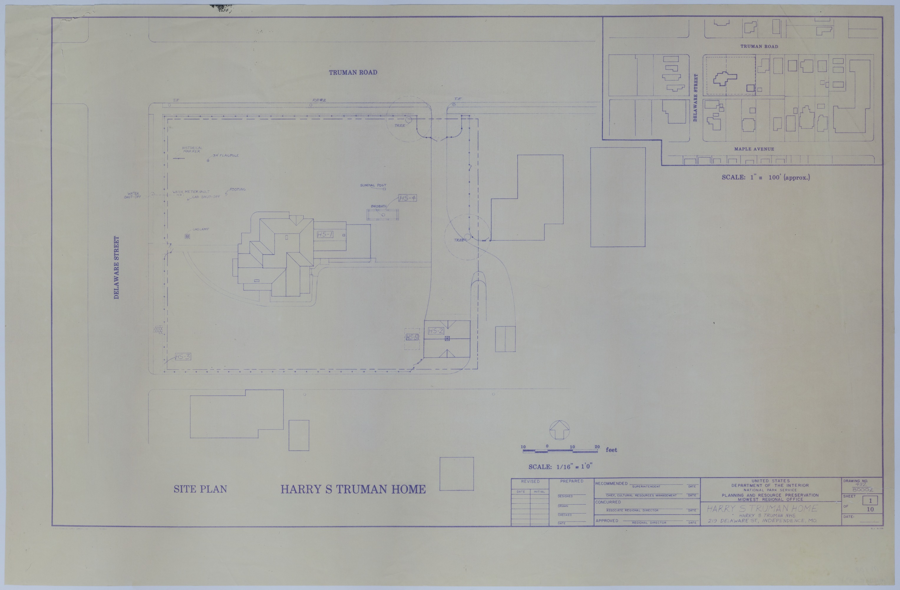 Drawing of the Harry S. Truman Home in Independence, Missouri