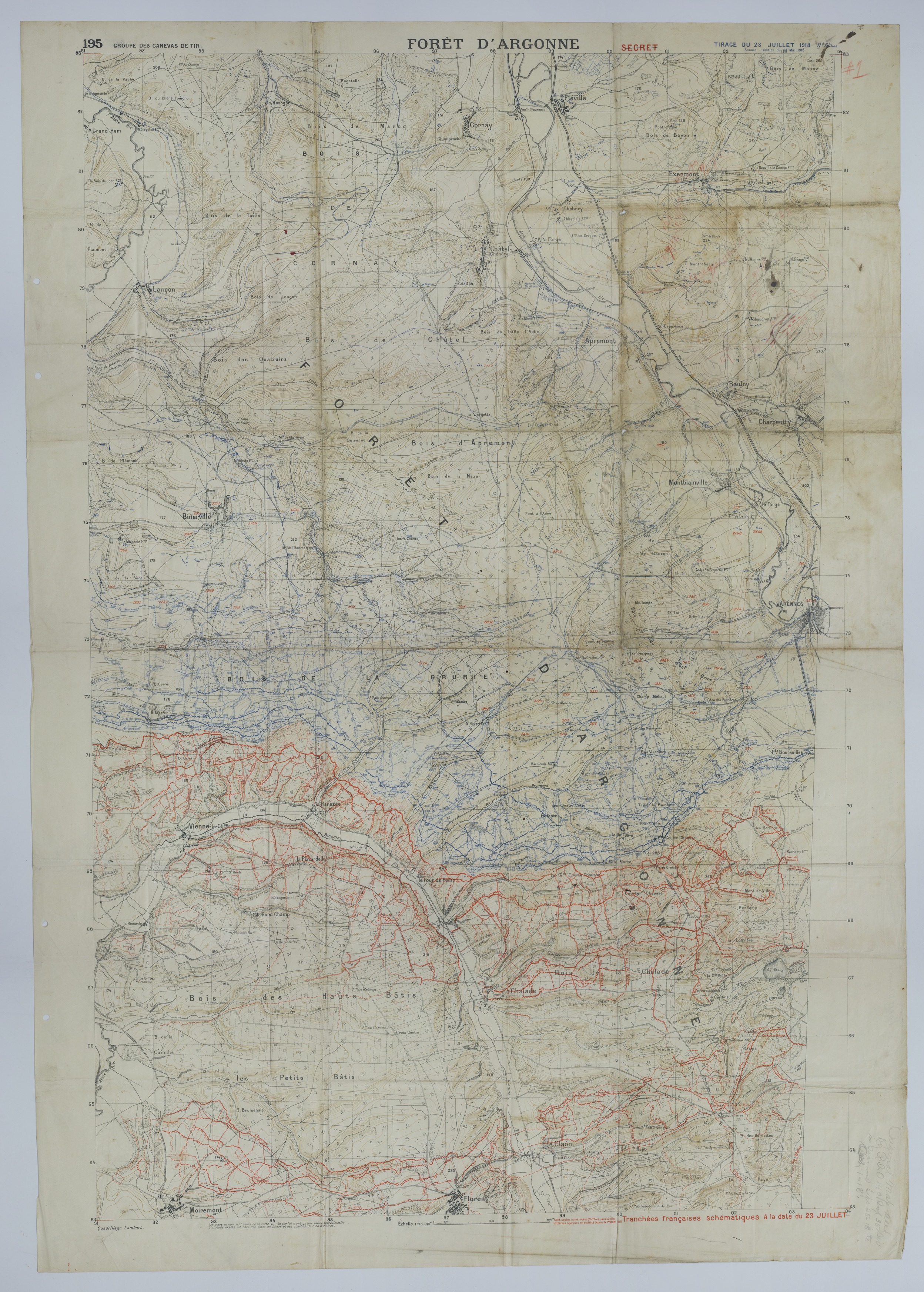 M1081.jpg Map of 35th Division Movement During the Meuse-Argonne Offensive