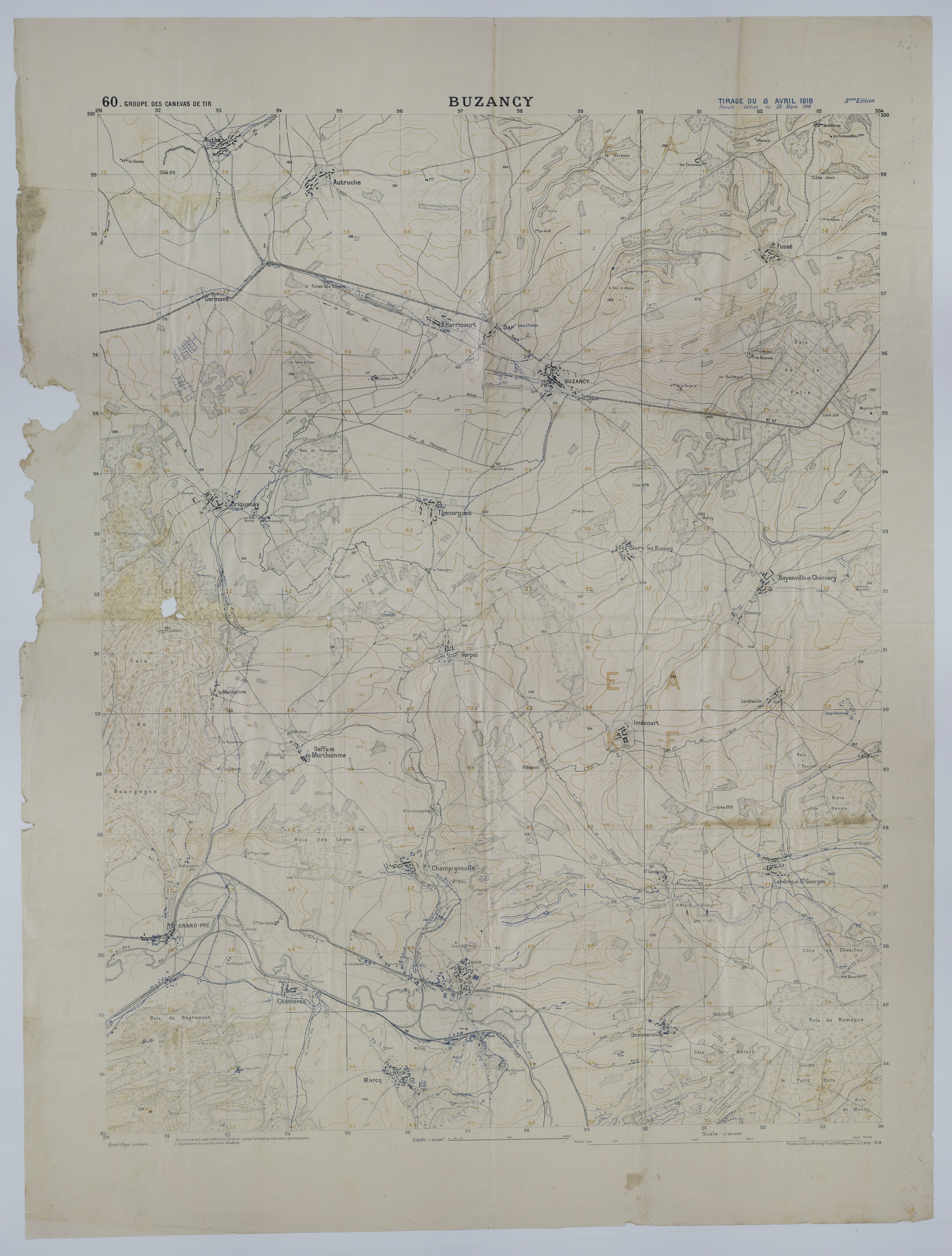 M1083.jpg Map of Transportation Routes and Barracks around Buzancy