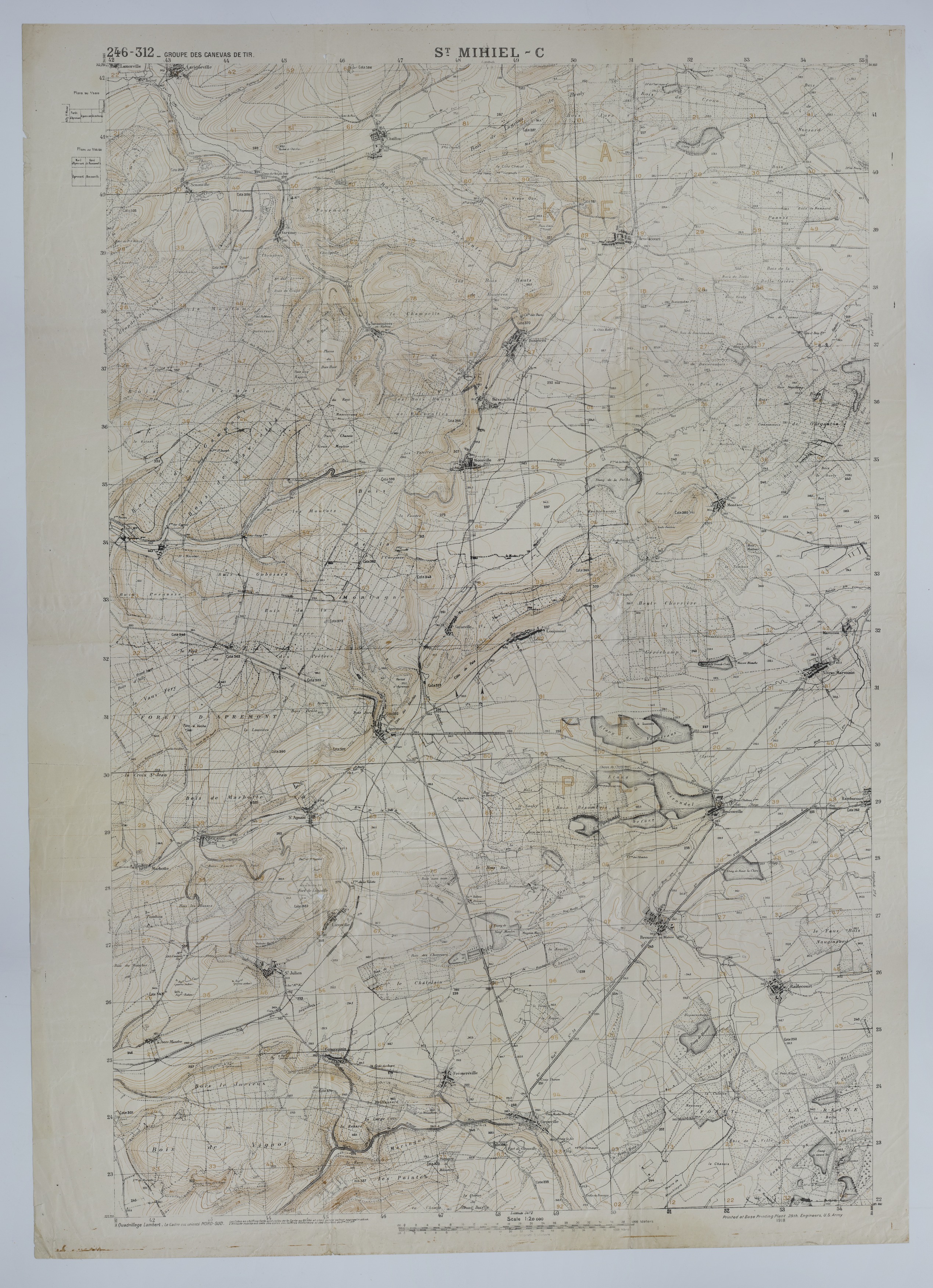 Map of Northeast France Near St. Mihiel