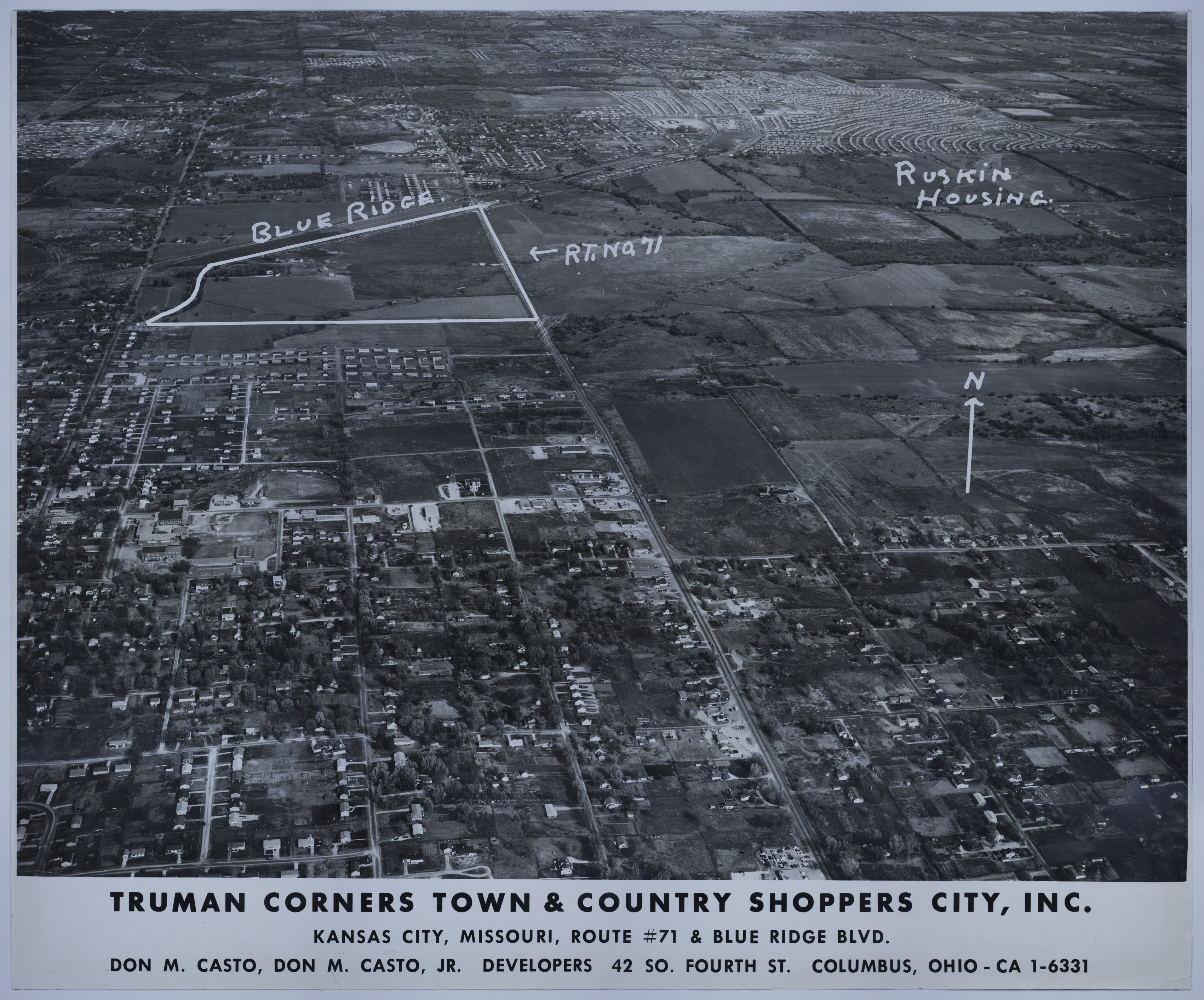 Map of the Planned Truman Corners Shopping Center in Grandview, Missouri