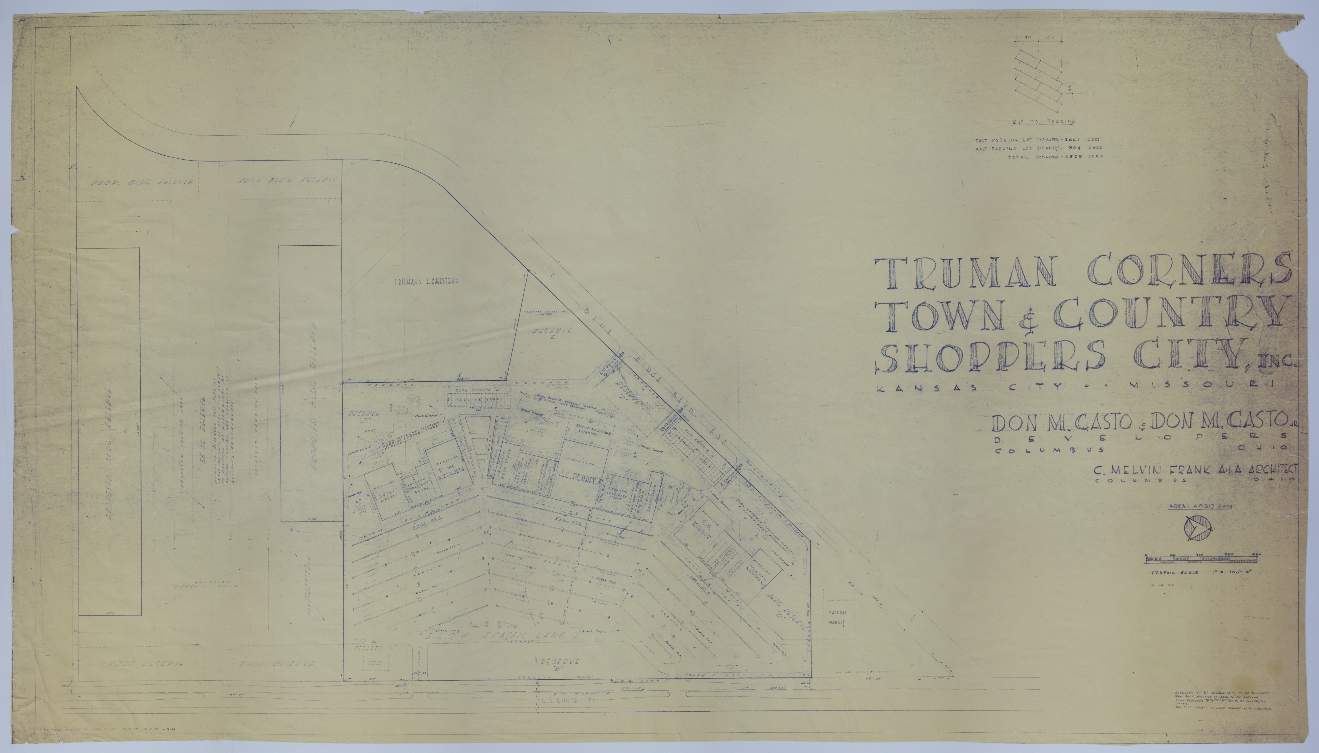 M111.jpg Drawing of the Planned Truman Corners Shopping Center in Grandview, Missouri