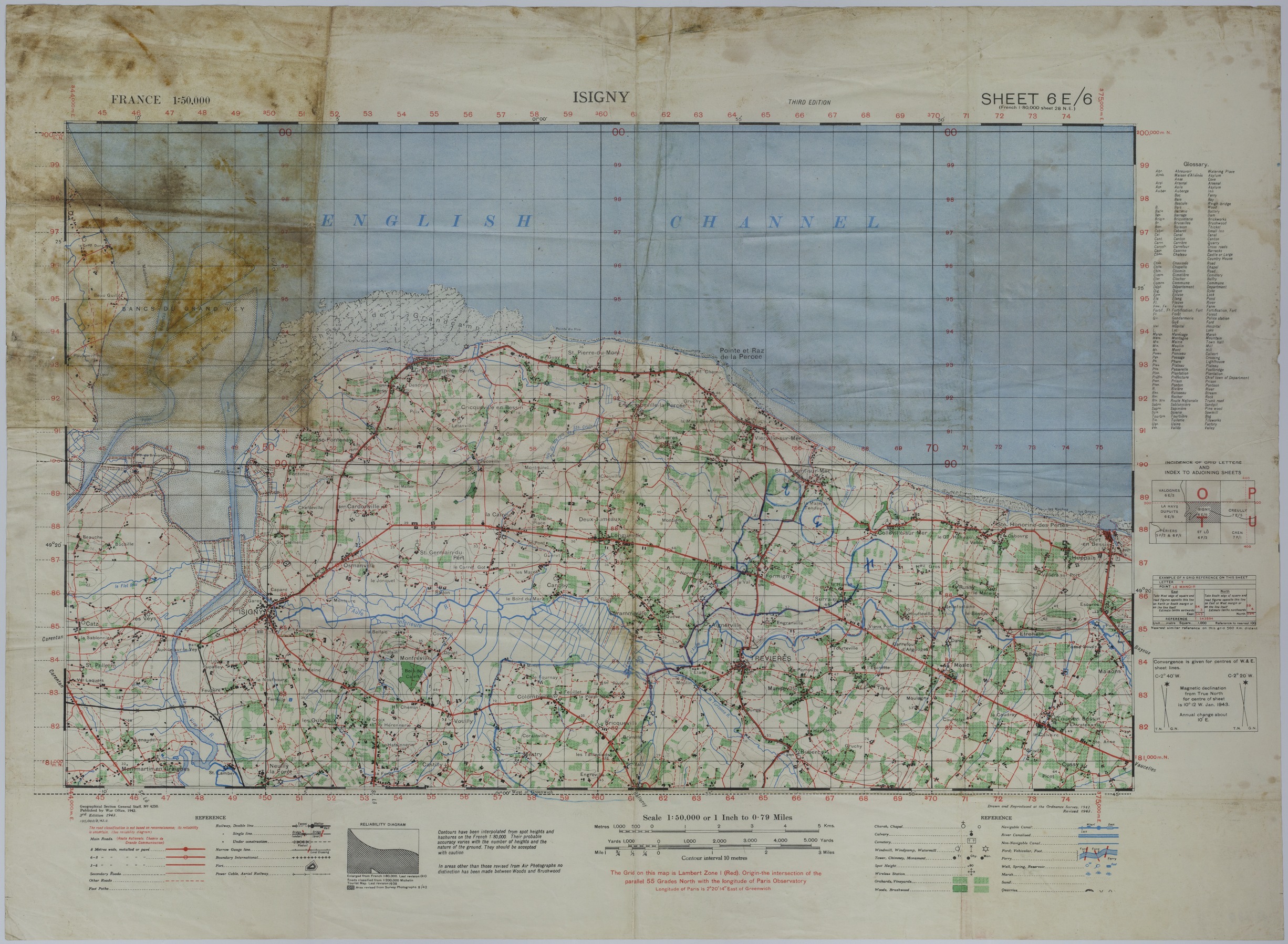 Map of Omaha and Utah Beach