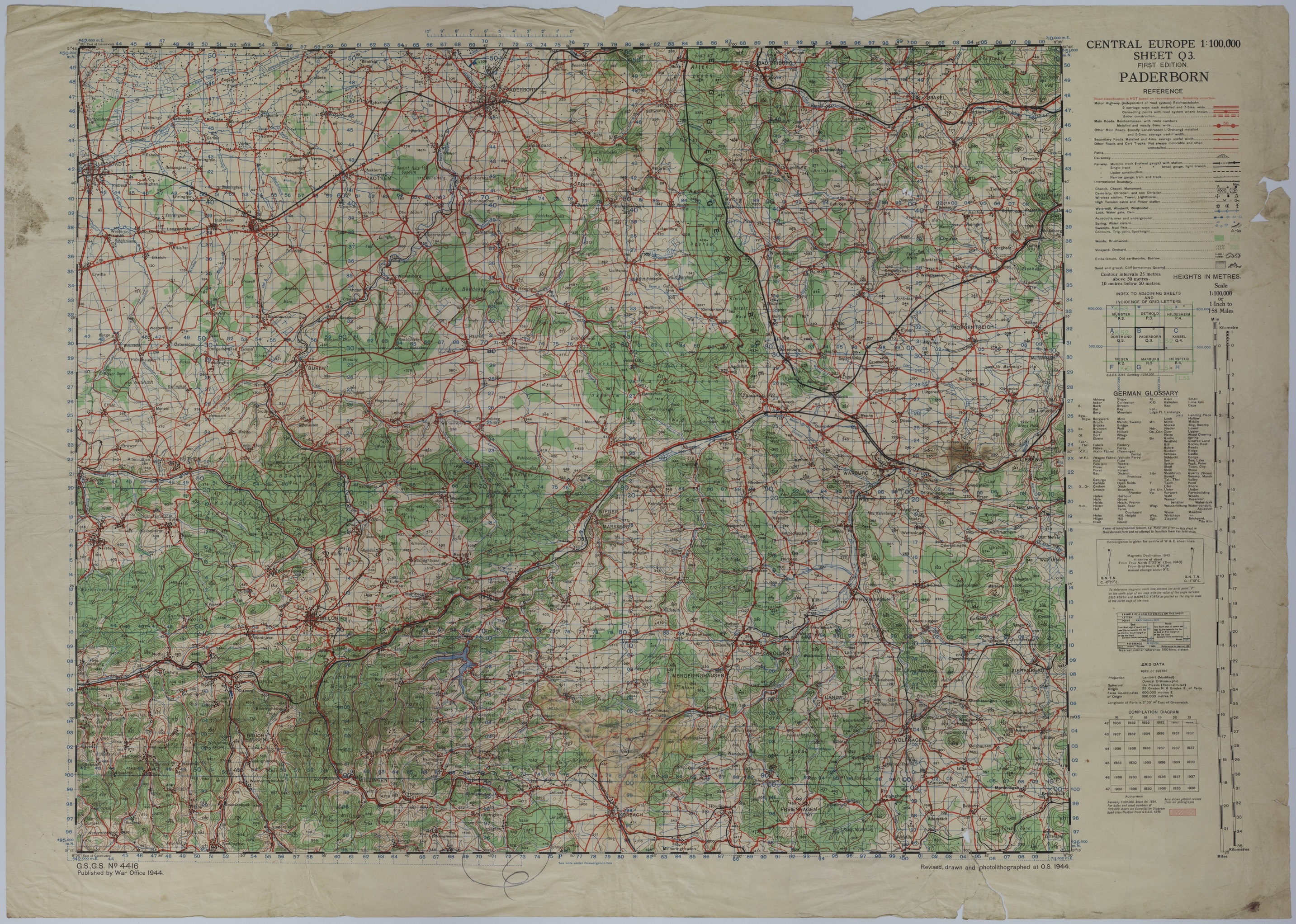 M1141.jpg Map of the Area Near Paderborn, Germany