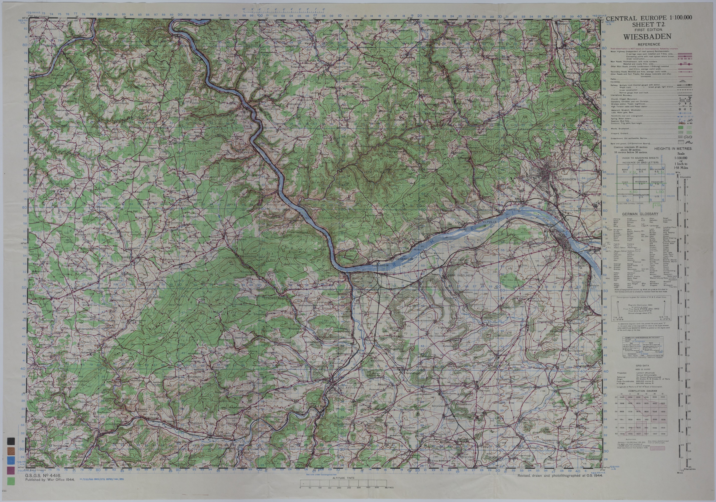 M1142.jpg Map of the Area Near Wiesbaden, Germany