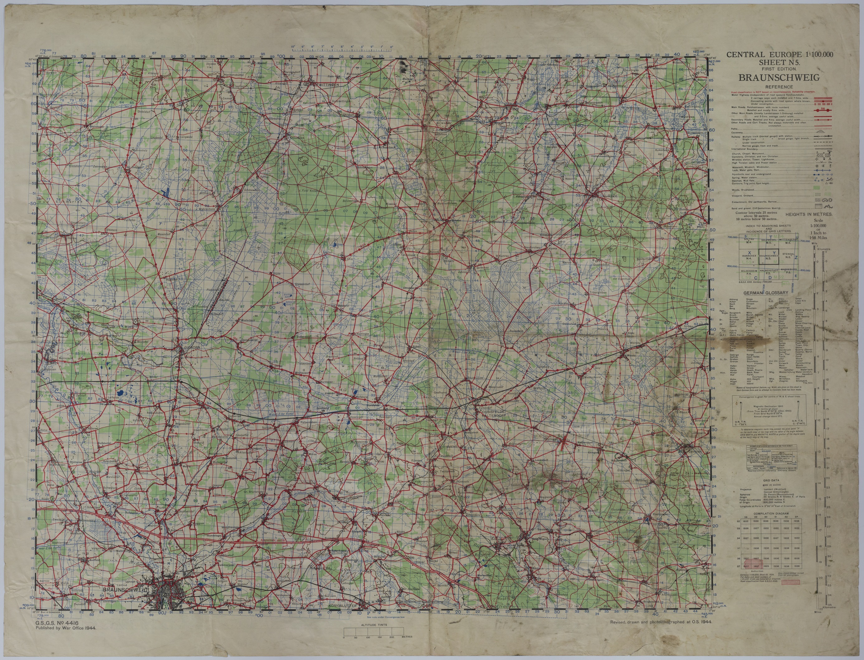 Map of the Area Near Braunschweig, Germany