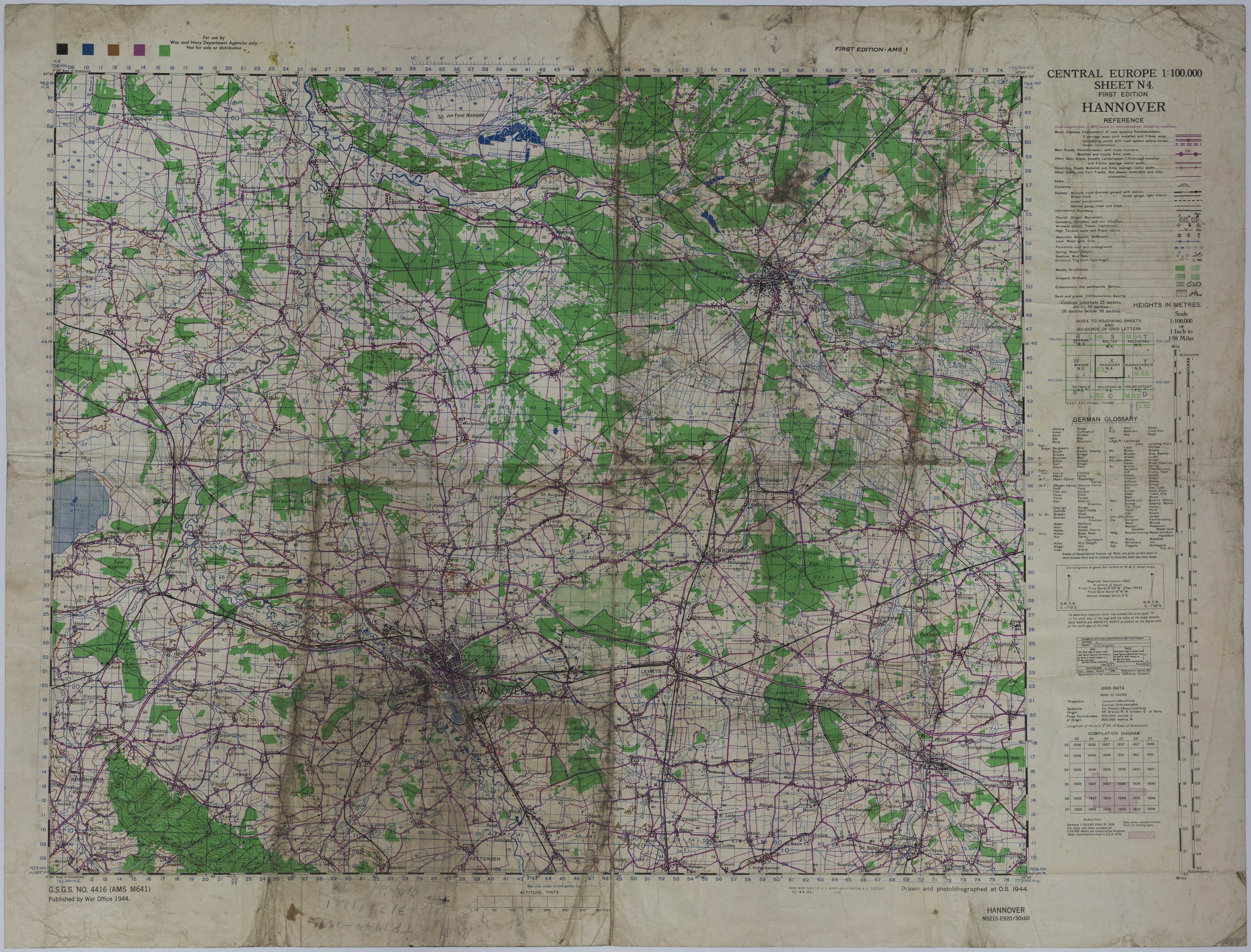 M1145.jpg Map of the Area Near Hannover, Germany