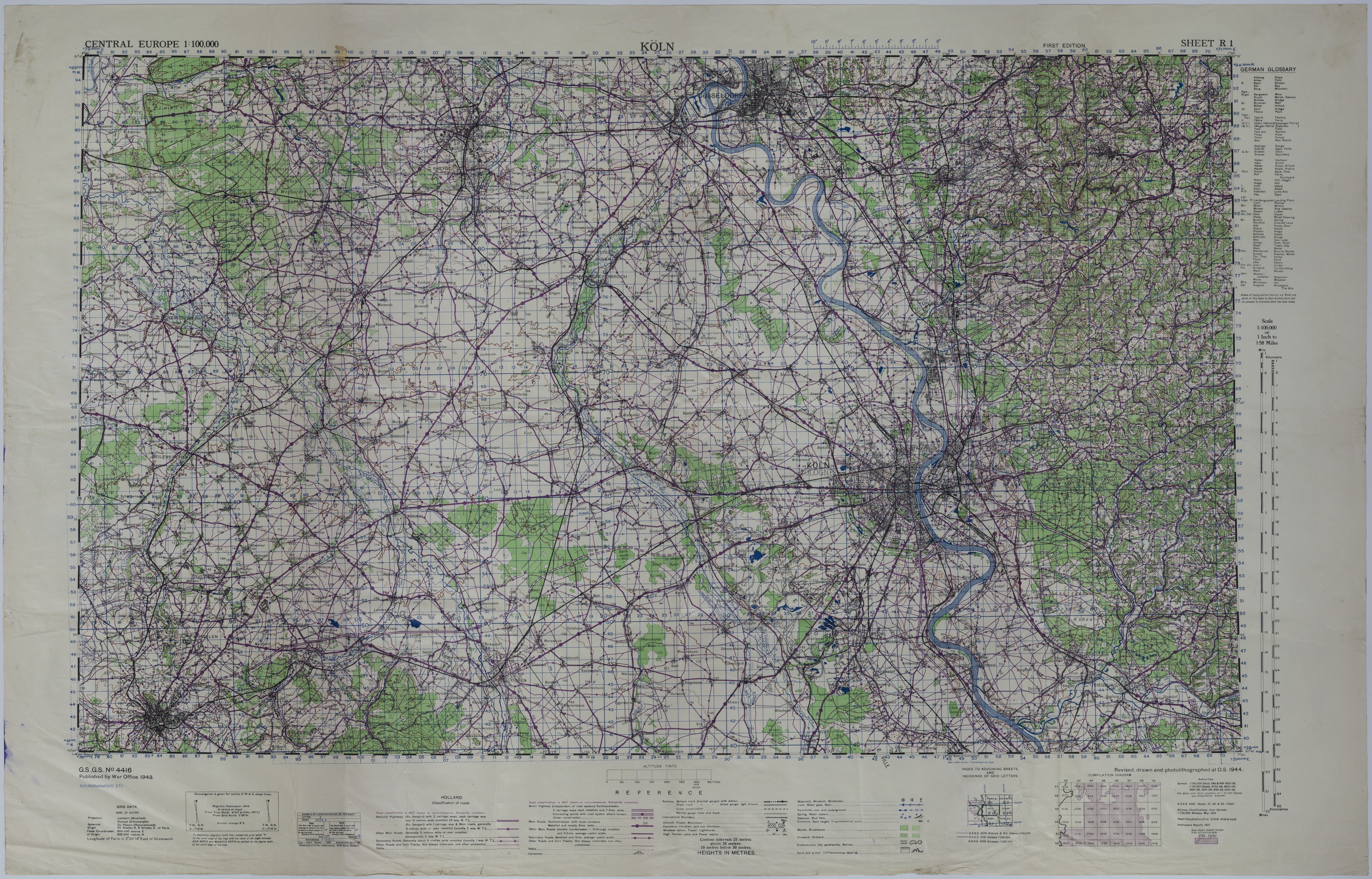 Map of the Area Near Cologne, Germany