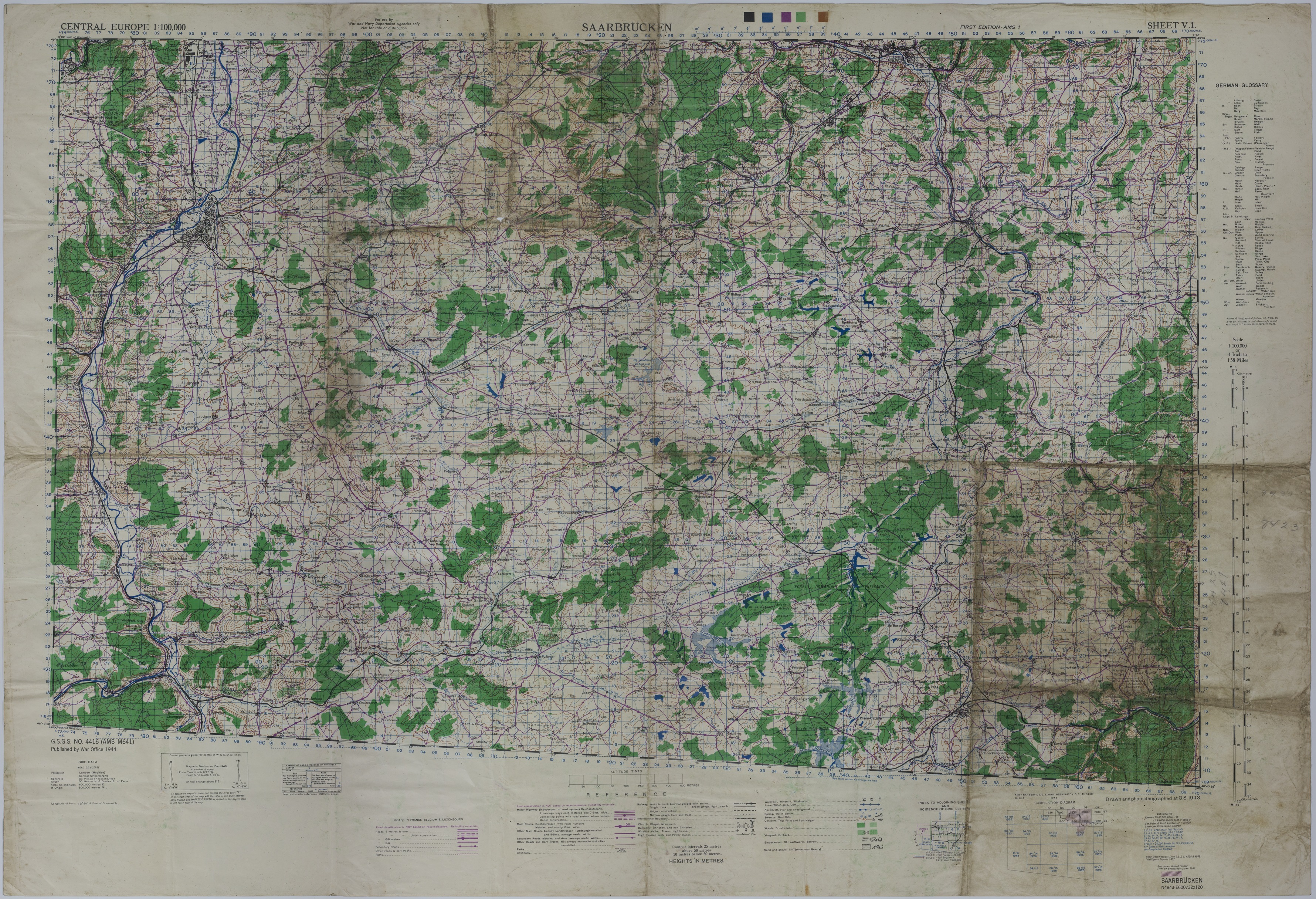 M1151.jpg Map of the Area Near Saarbrucken, Germany