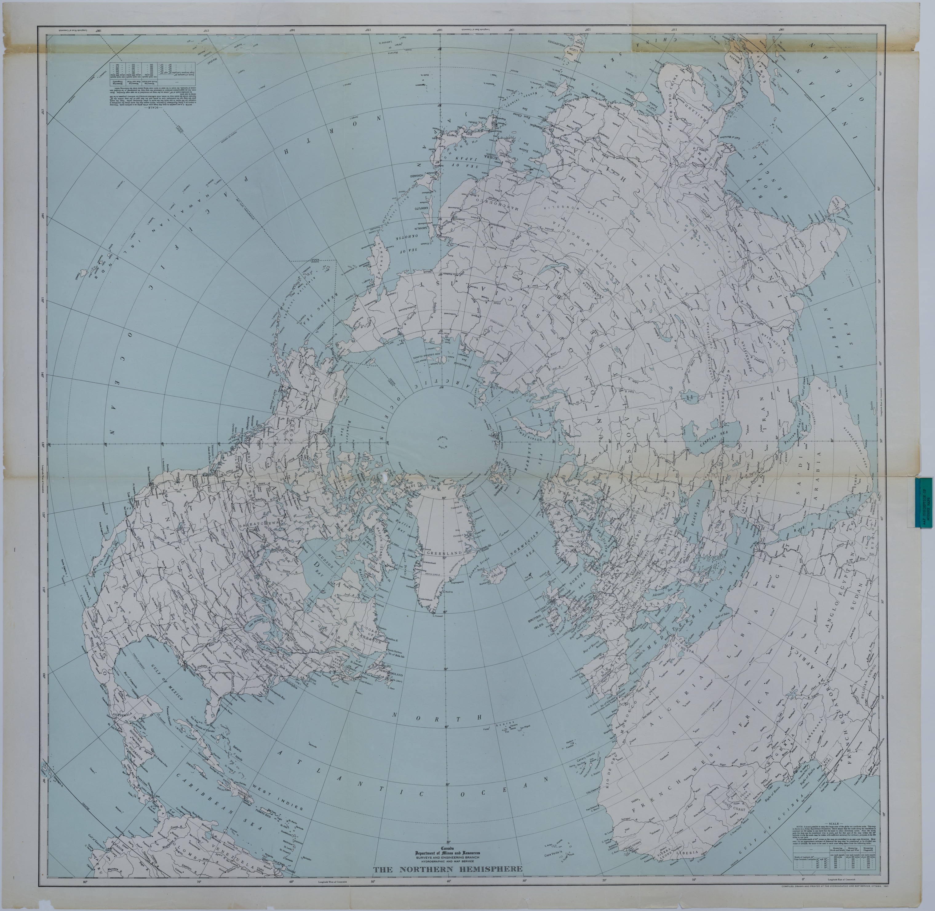 Map of the Northern Hemisphere