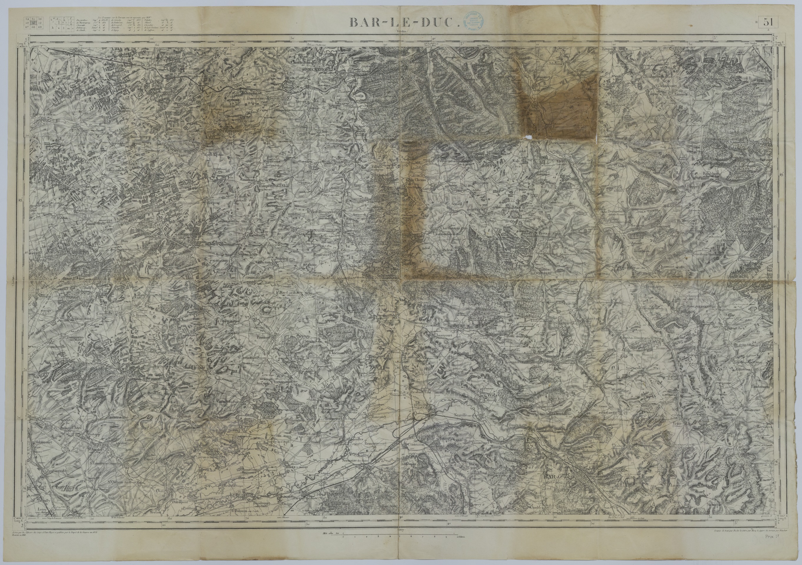 Map of the Area Around Bar-le-Duc