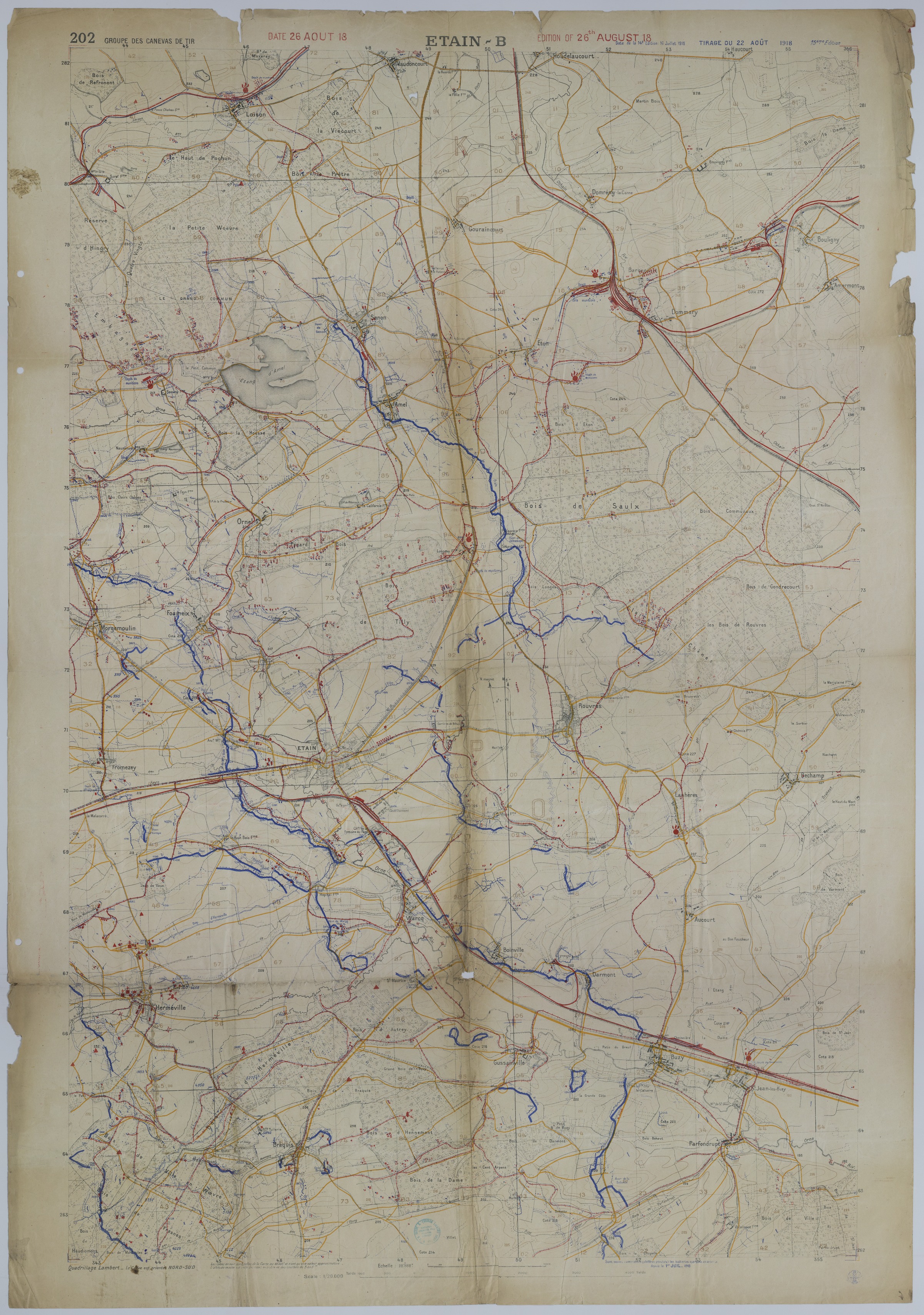 M1308.jpg Map of Enemy and/or Allied Positions on August 26, 1918