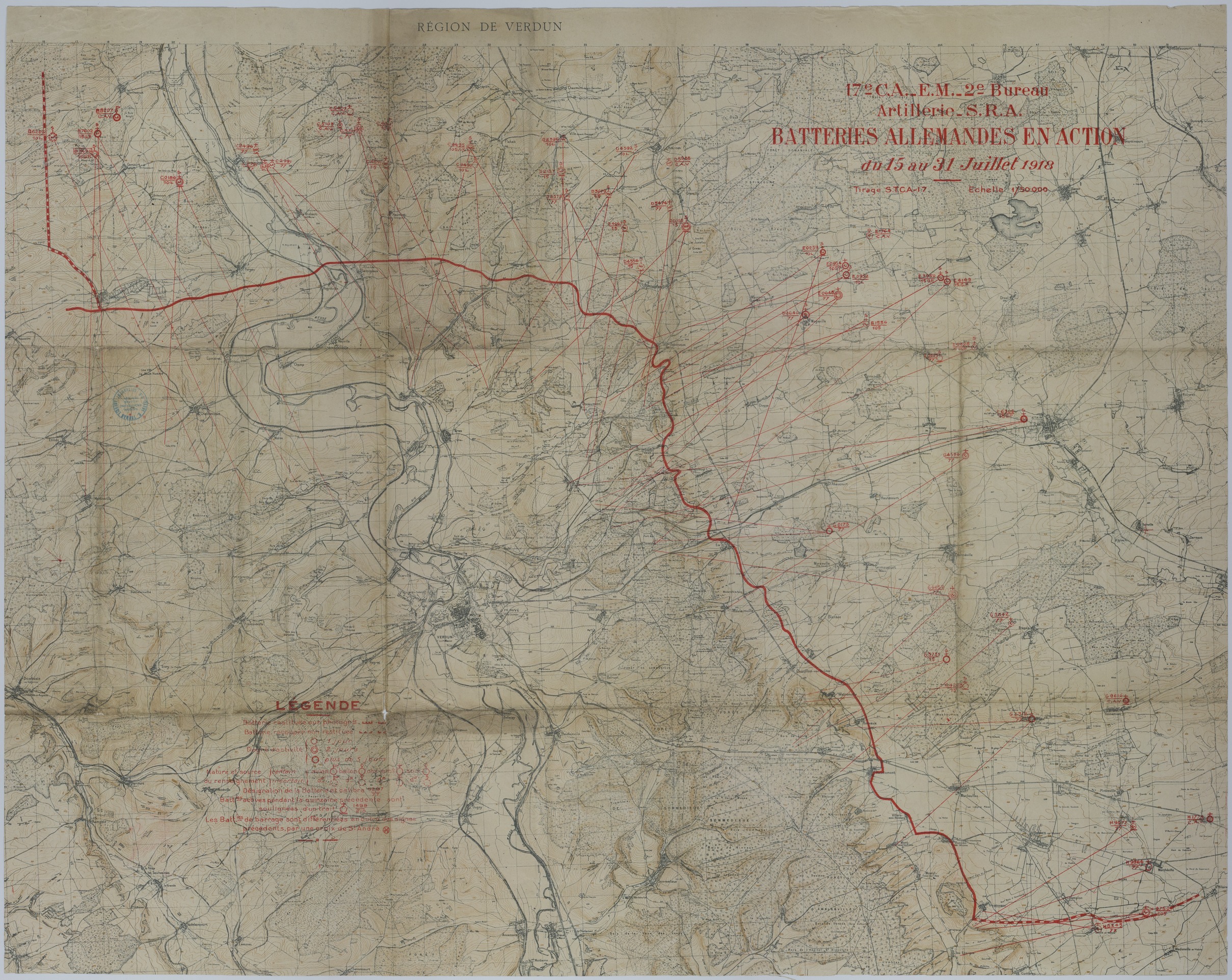 Map of German Artillery Positions