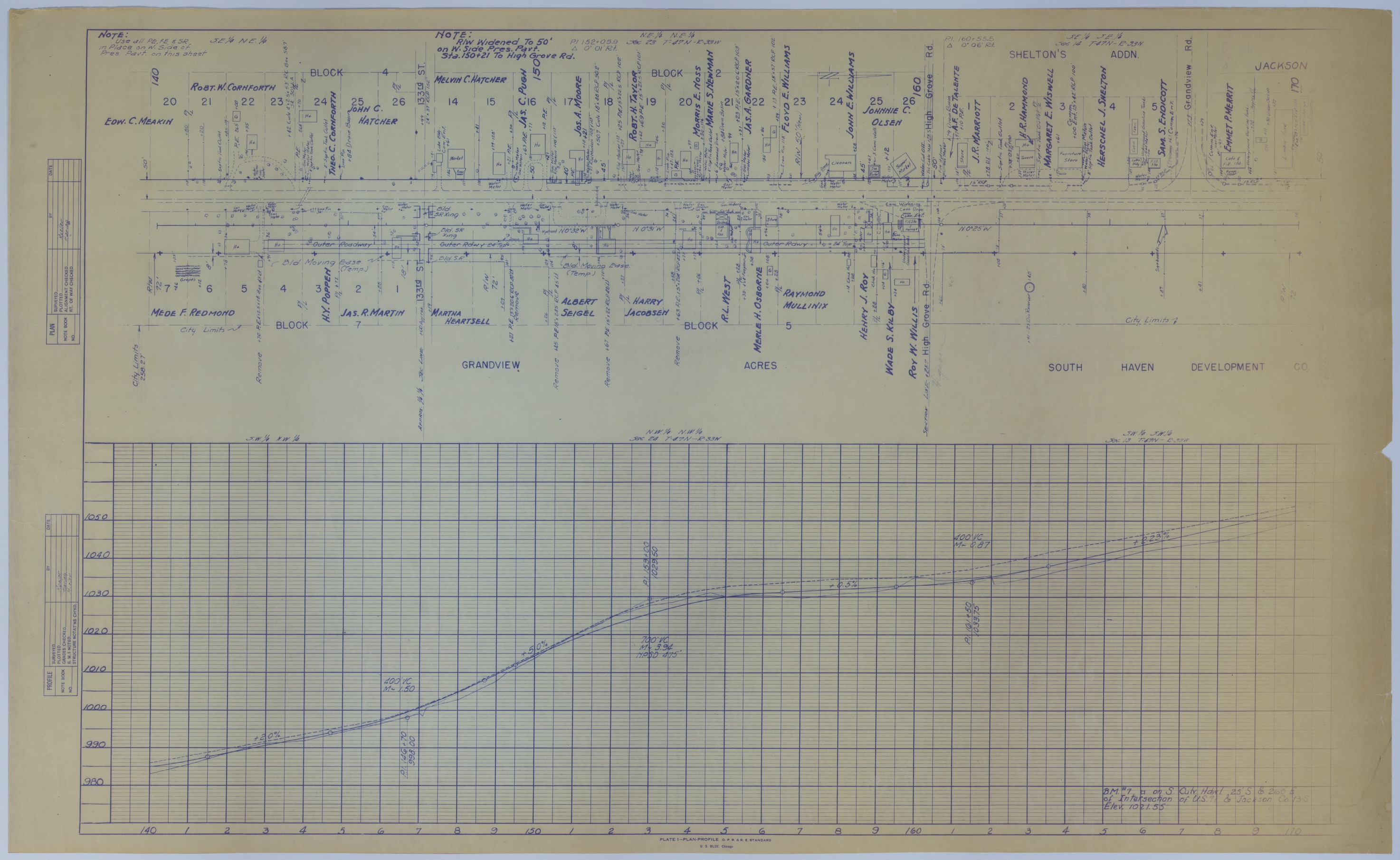 M136.jpg Drawing of Changes to U.S. Route 71 in Grandview, Missouri
