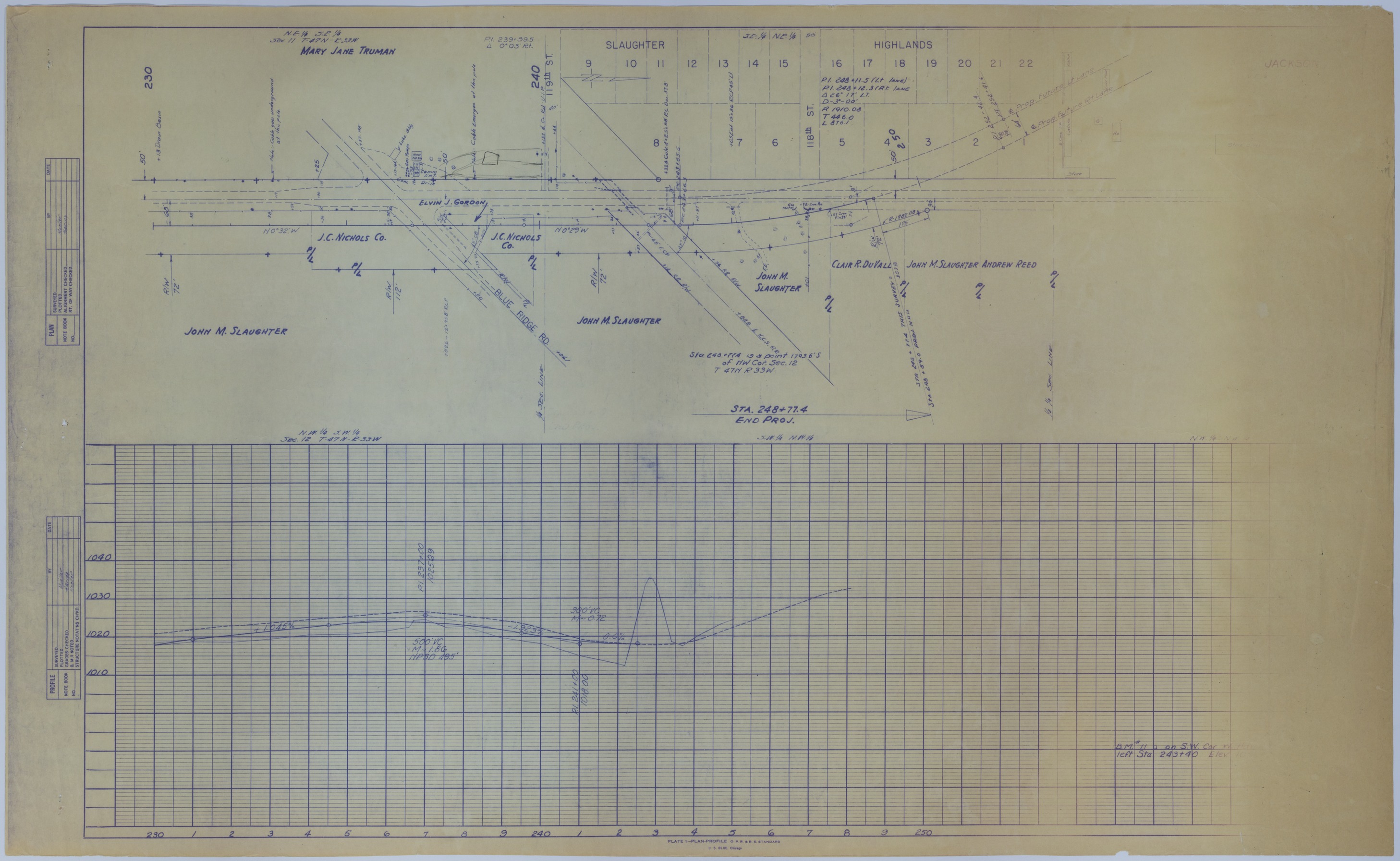 Drawing of Changes to U.S. Route 71 in Grandview, Missouri