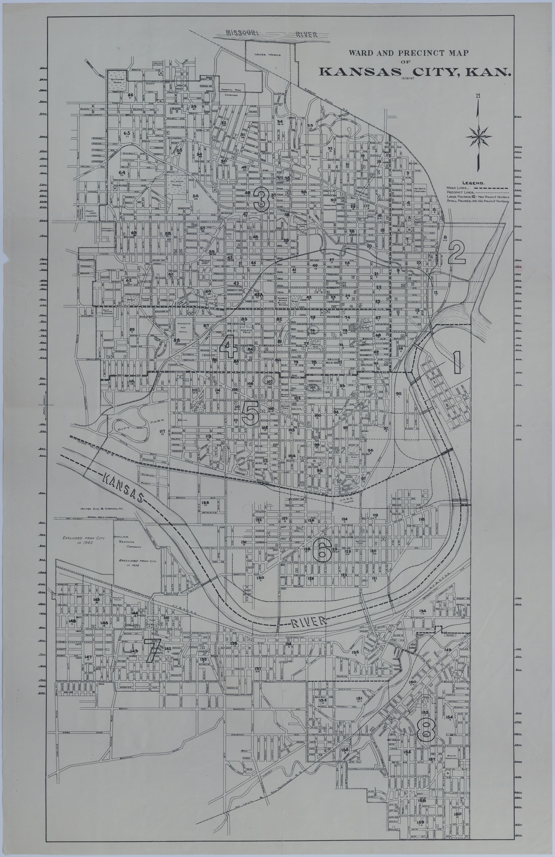 M143.jpg Map of Wards and Precincts in Kansas City, Kansas