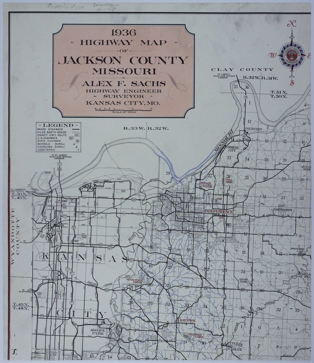 Map of Jackson County, Missouri