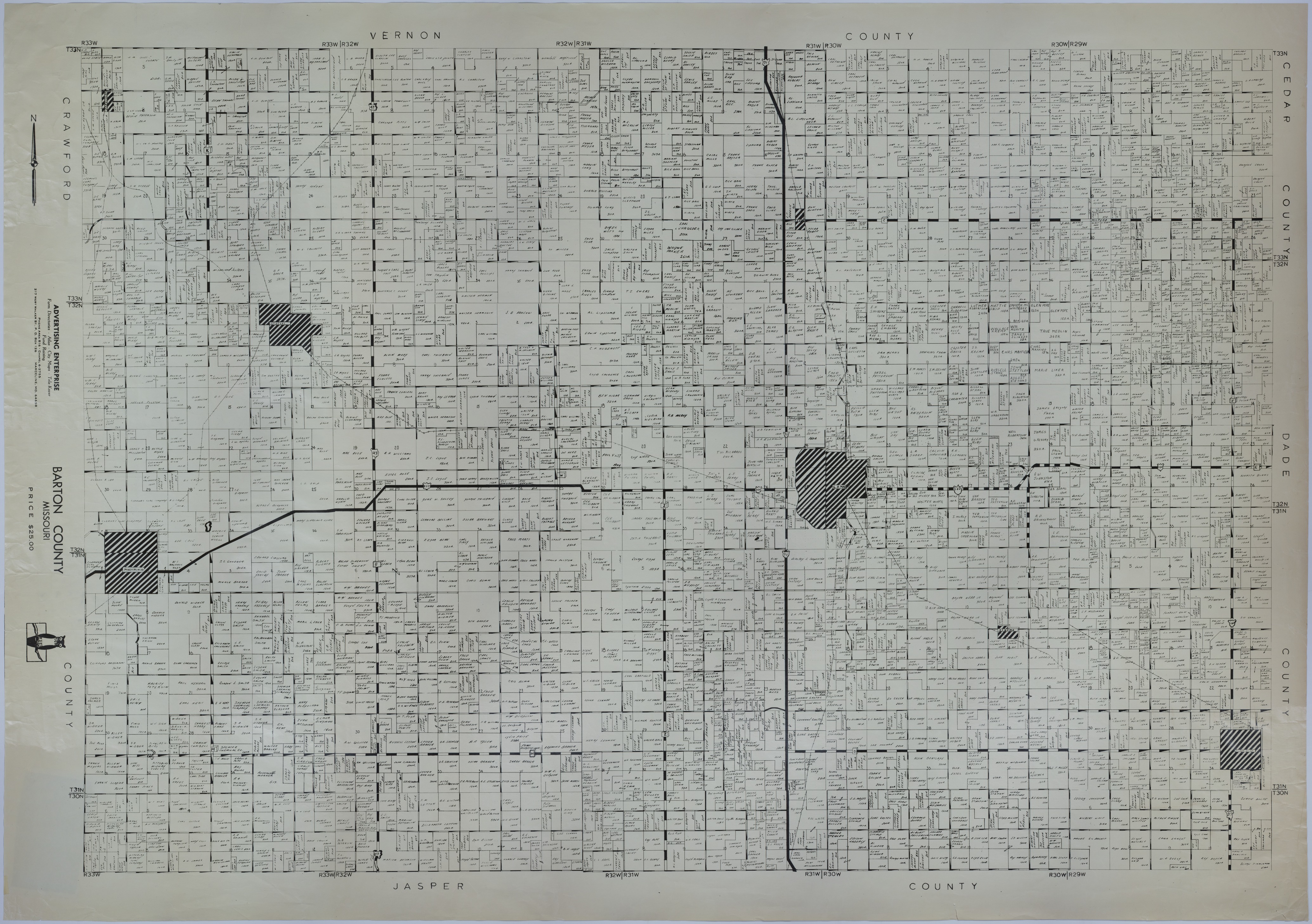 Map of Barton County, Missouri