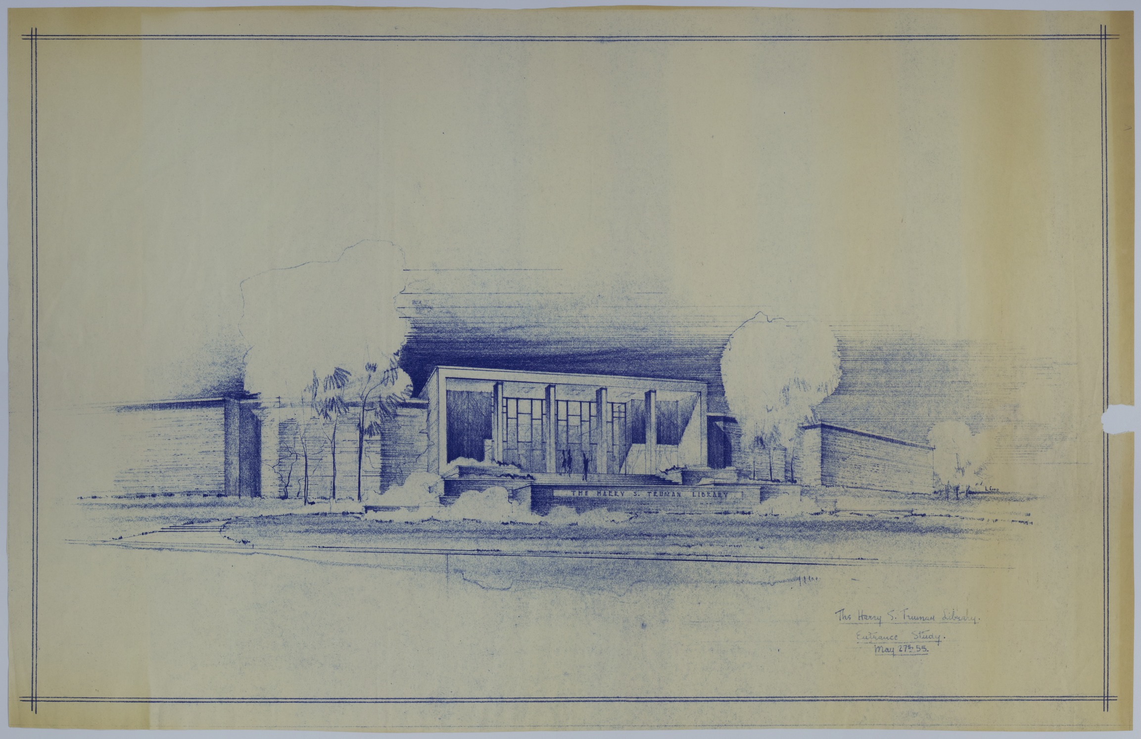 M17.jpg Drawing of the Proposed Entrance Study of the Harry S. Truman Library