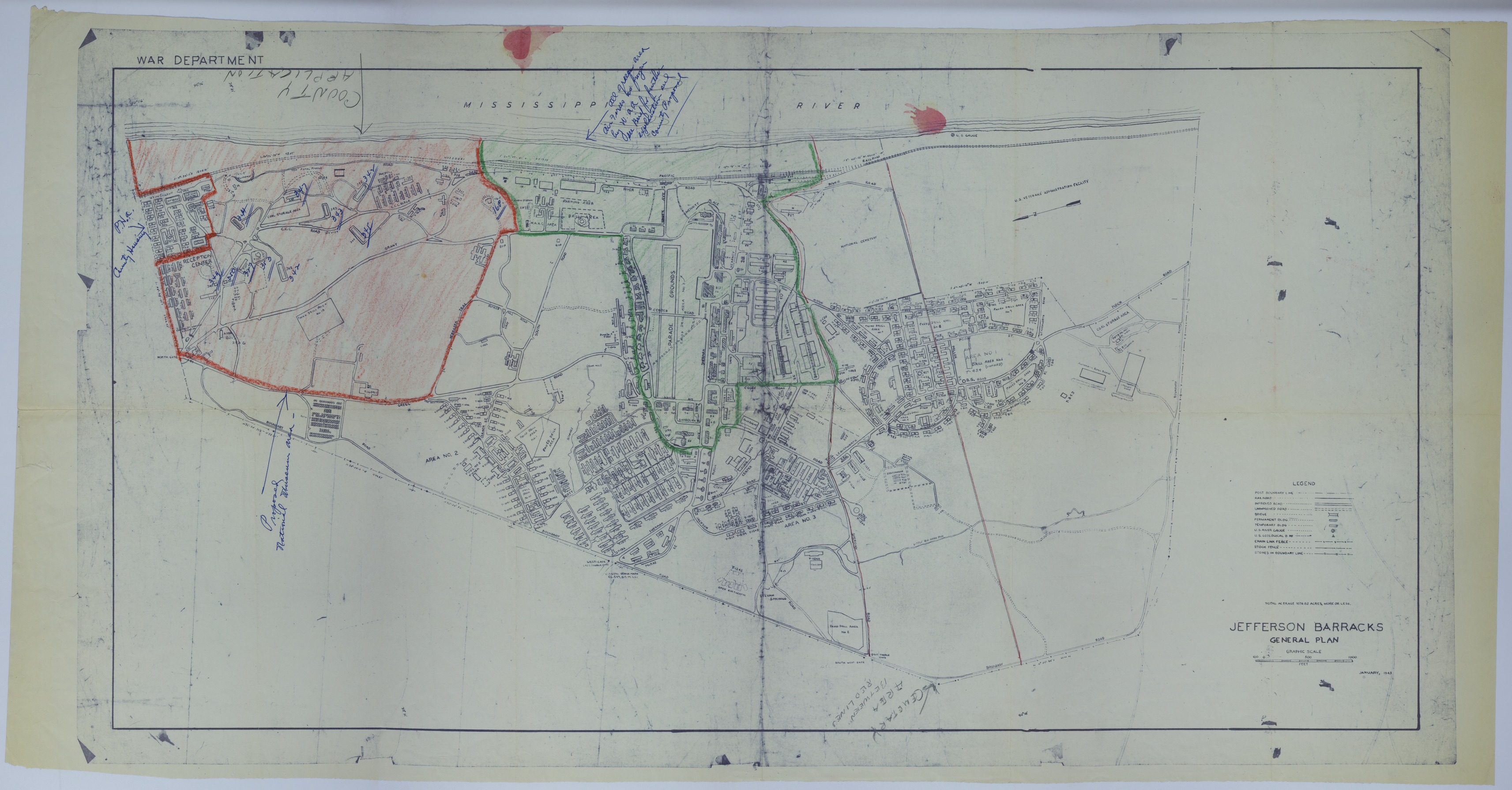 M171.jpg Map of the Jefferson Barracks Military Post in Lemay, Missouri