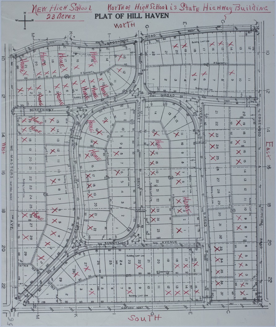 Map of a Proposed High School in Moberly, Missouri