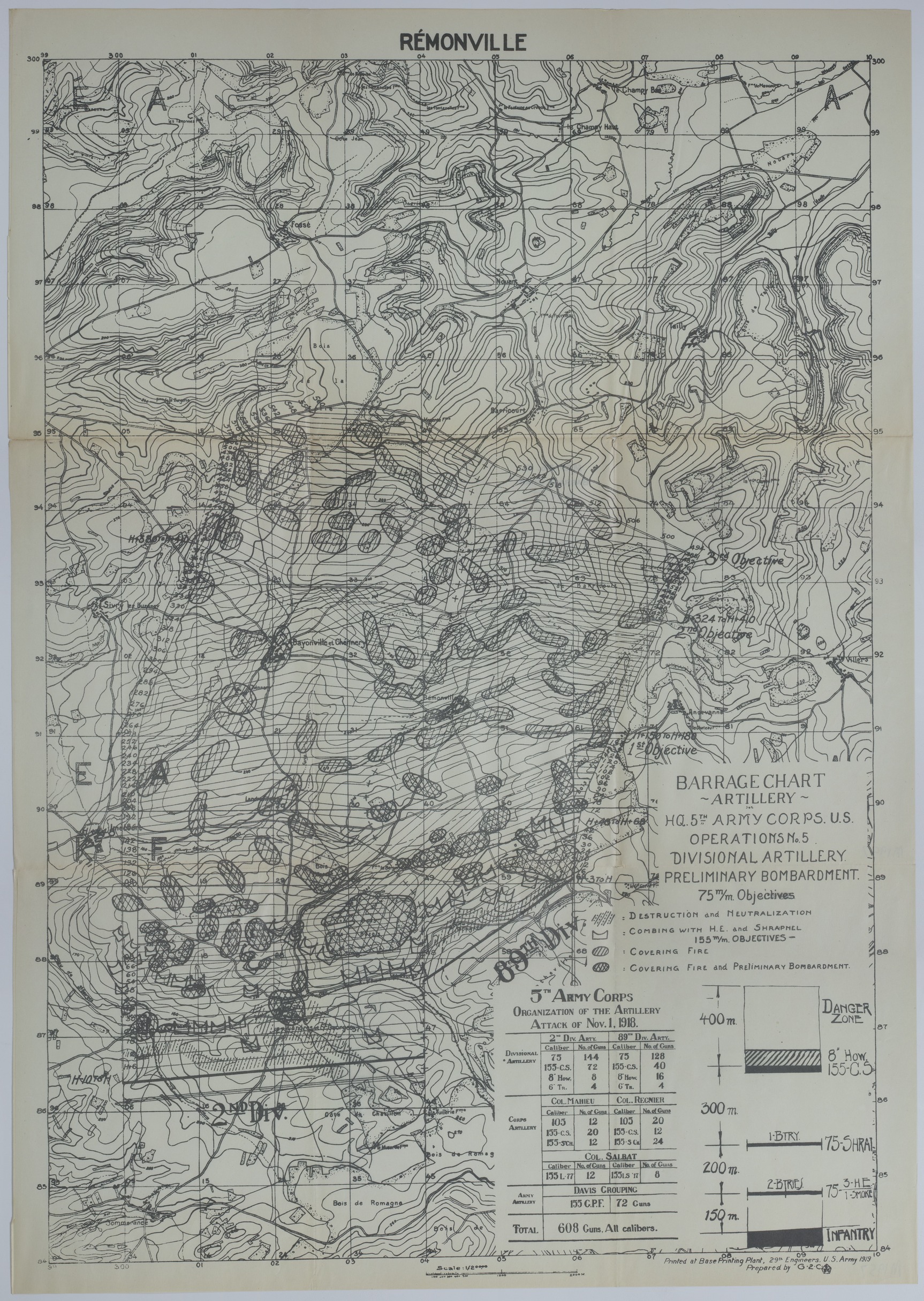 M1957.jpg Map of the 5th Army Corps Artillery on November 1, 1918