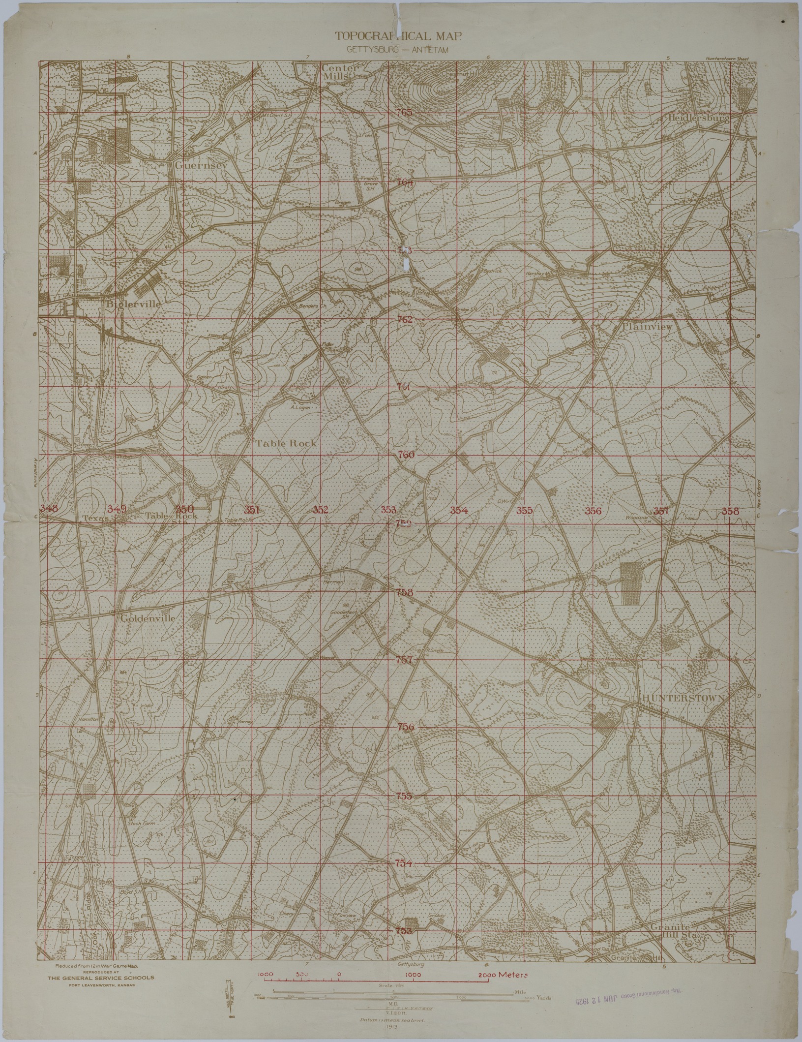 M1962.jpg Map of the Area Around Hunterstown, Pennsylvania