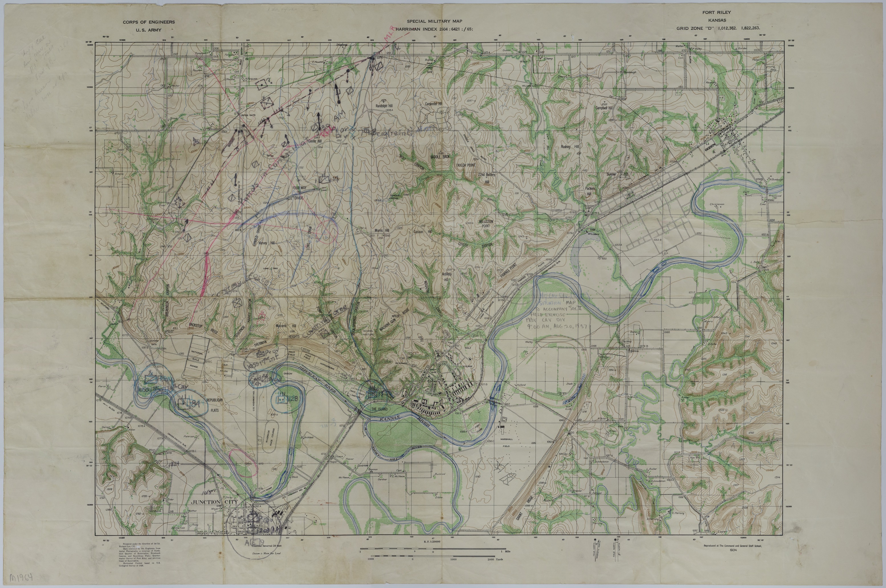 Map of Fort Riley, Kansas