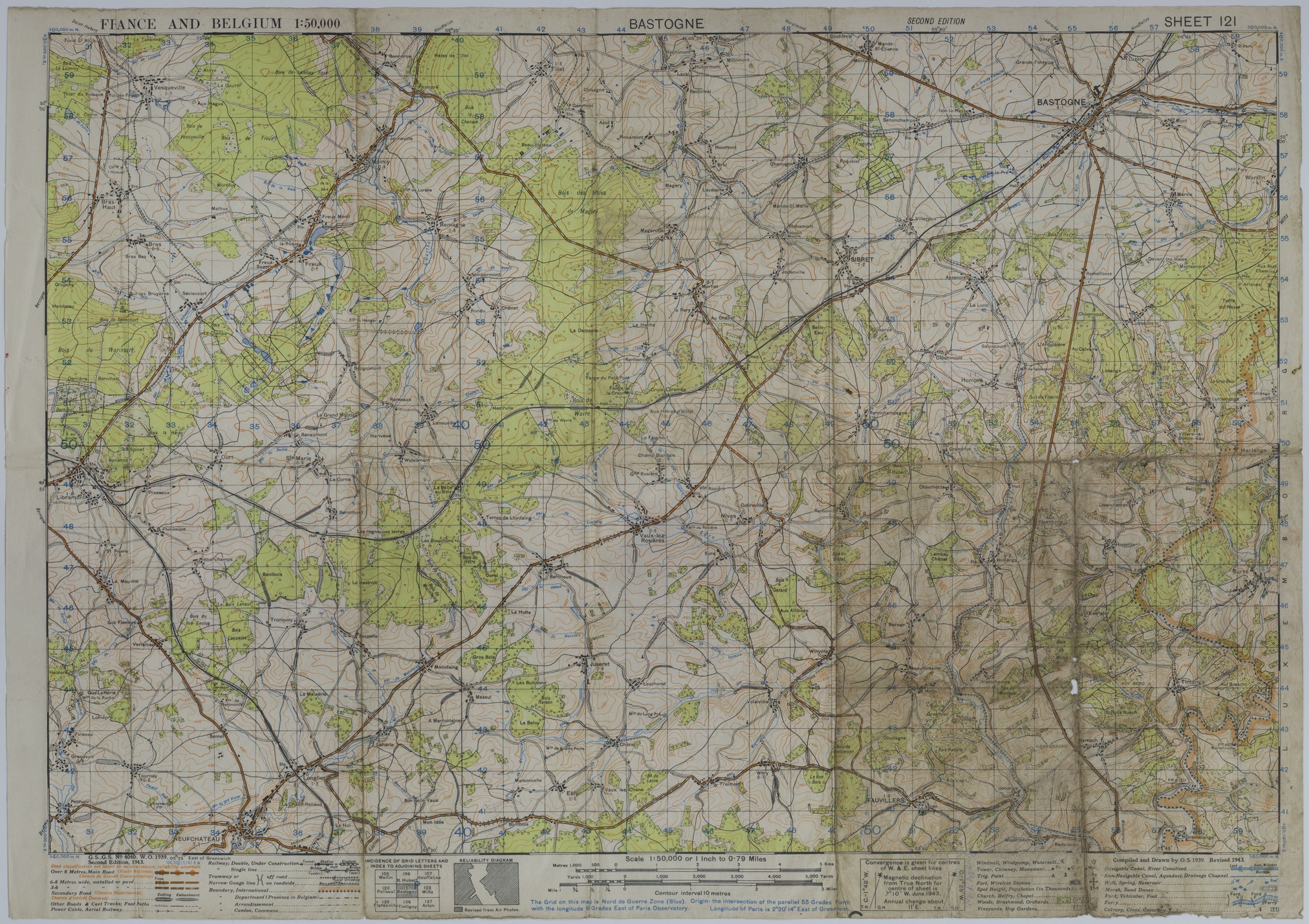 M1967.jpg Map of the Area Near Bastogne, Belgium