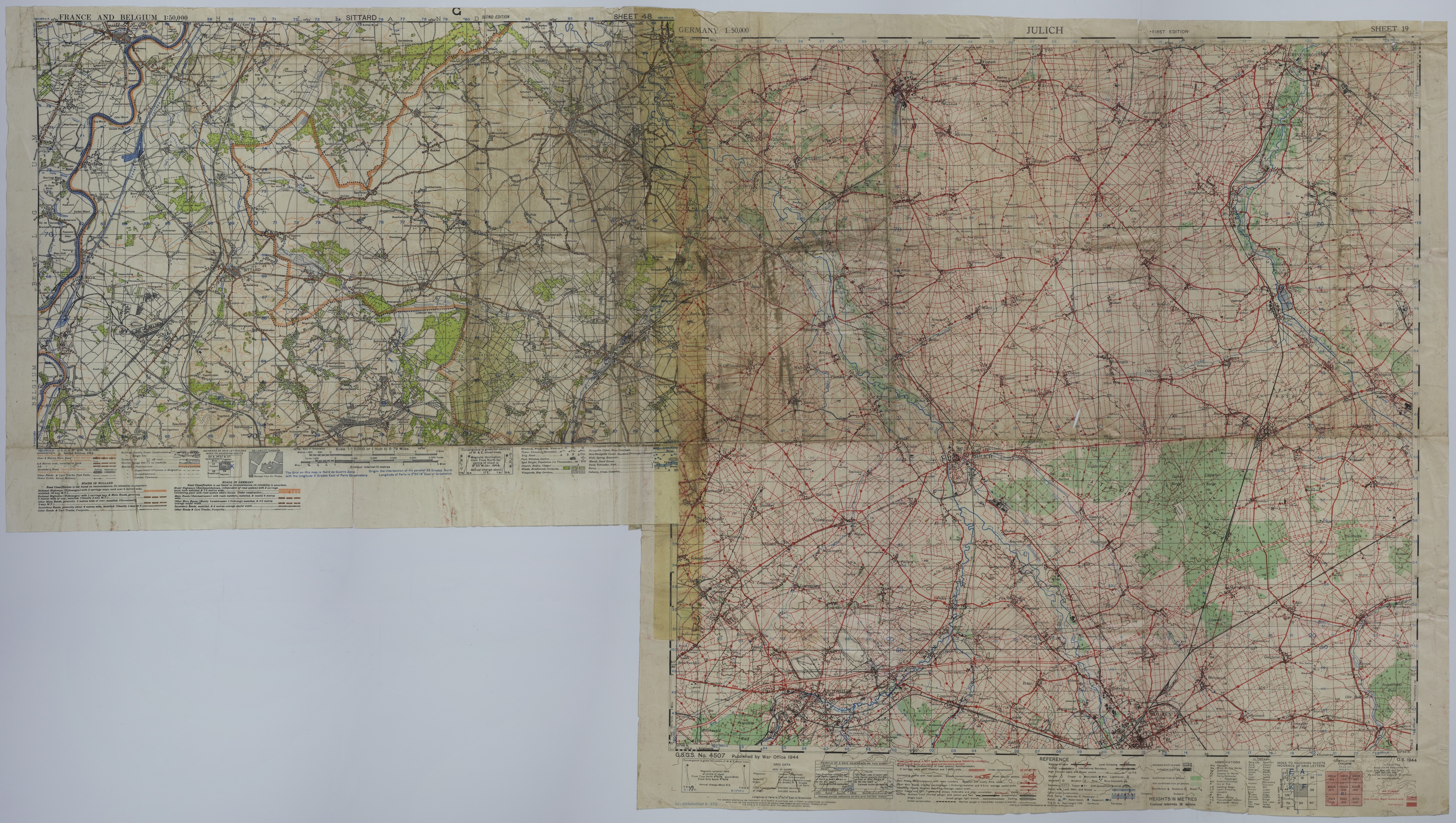 Map of the Area Near Sittard, Netherlands and Julich, Germany