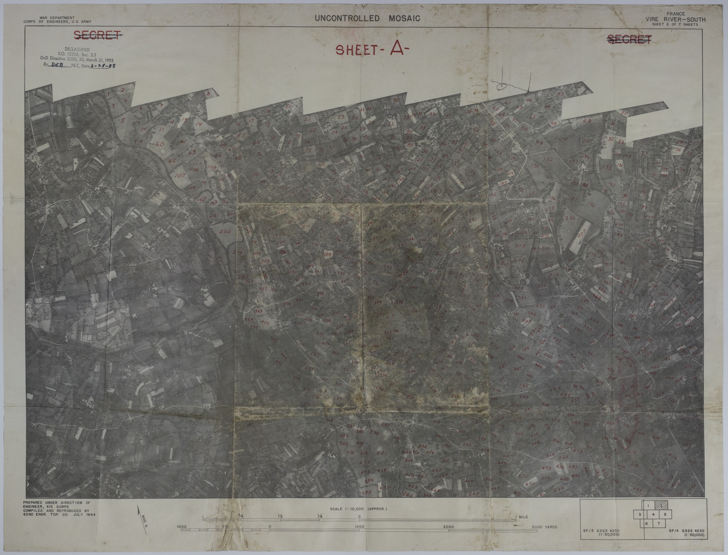 Map of France Near the Vire River