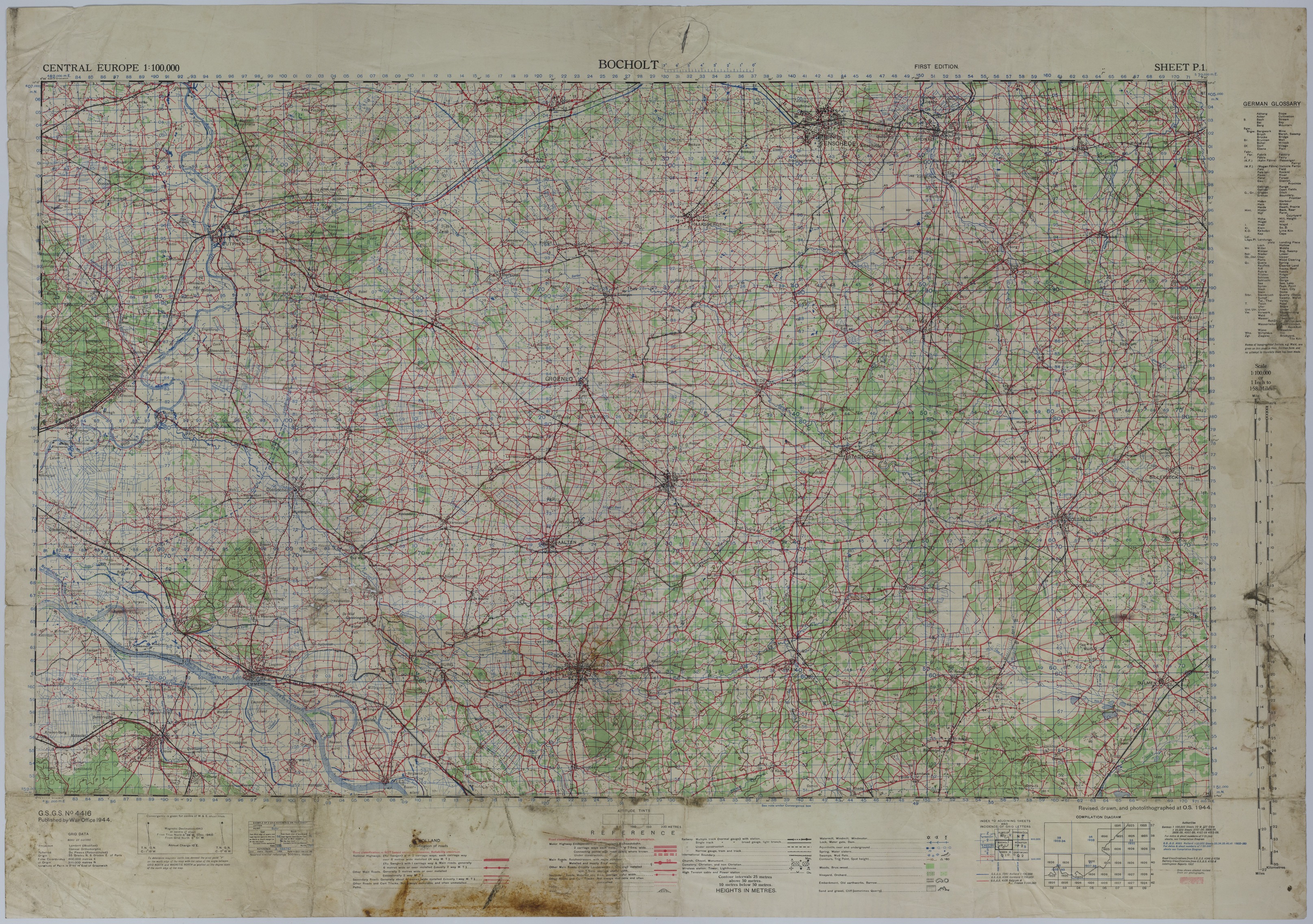 M1973-01.jpg Map of the Area Near Bocholt, Germany