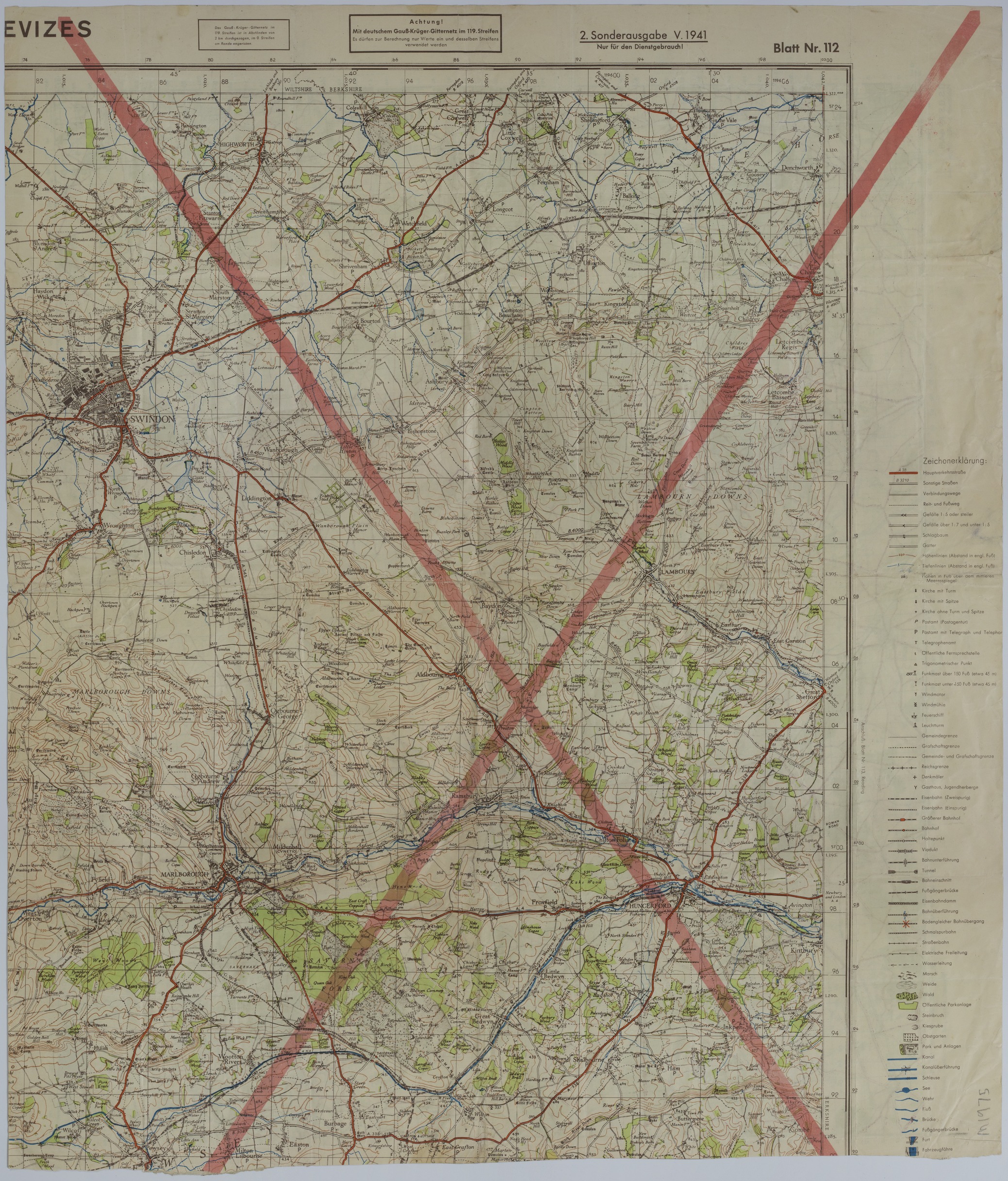 M1975.jpg Map of the Area Near Swindon, England