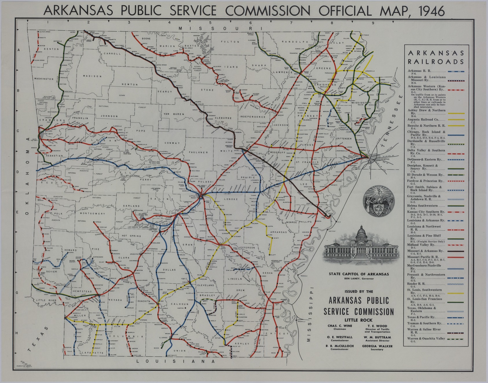 Map of Arkansas Railroads