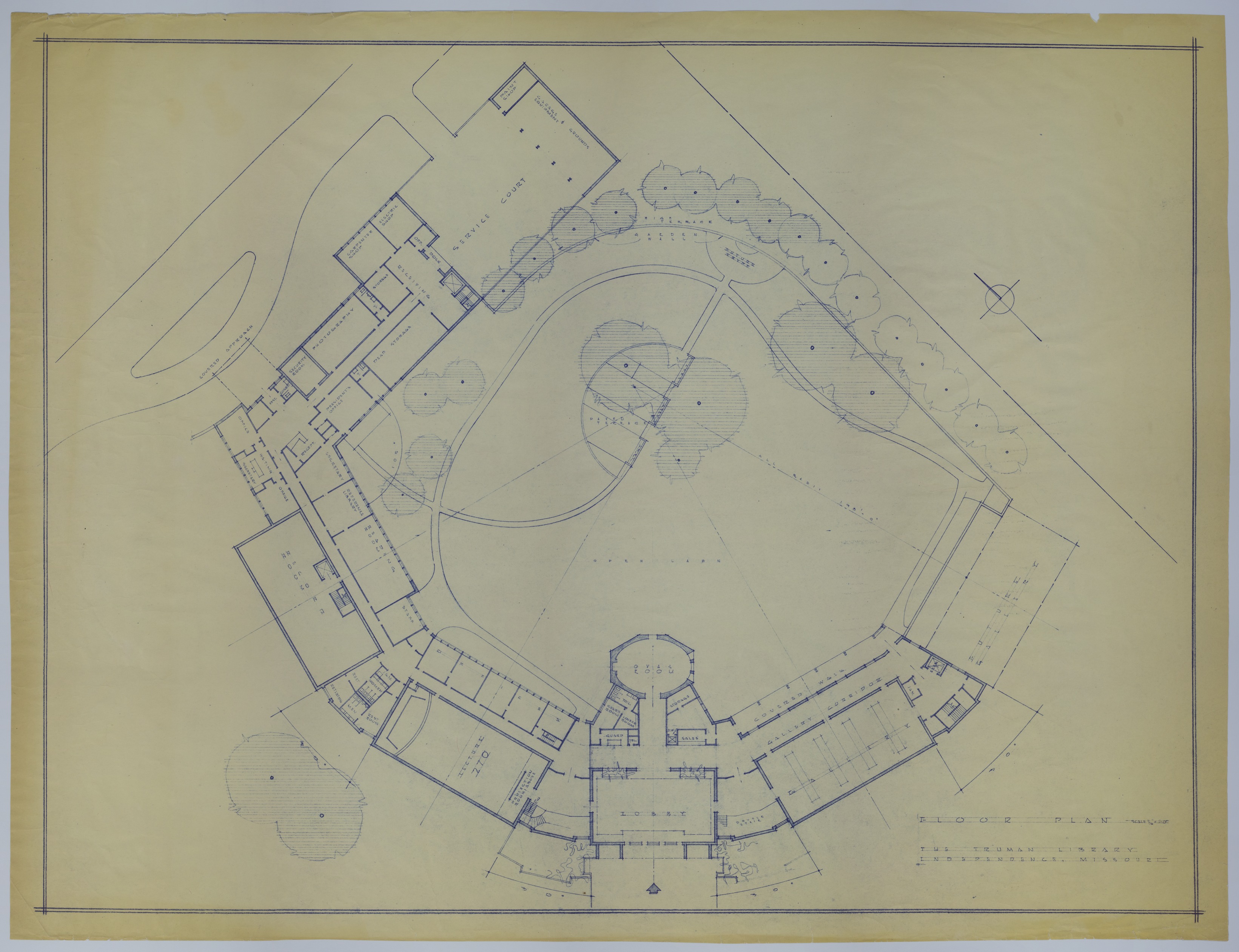 M23.jpg Drawing of the Proposed Courtyard and First Floor of the Harry S. Truman Library