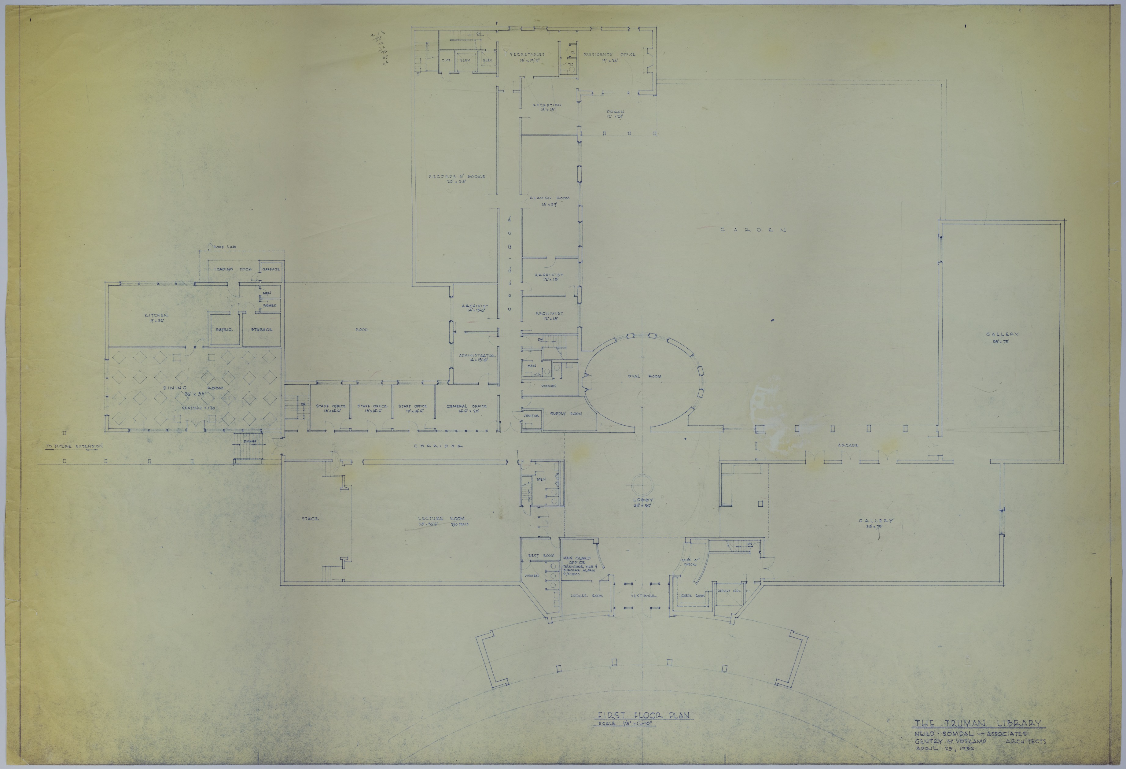 M34.jpg Drawing of the Proposed First Floor of the Harry S. Truman Library