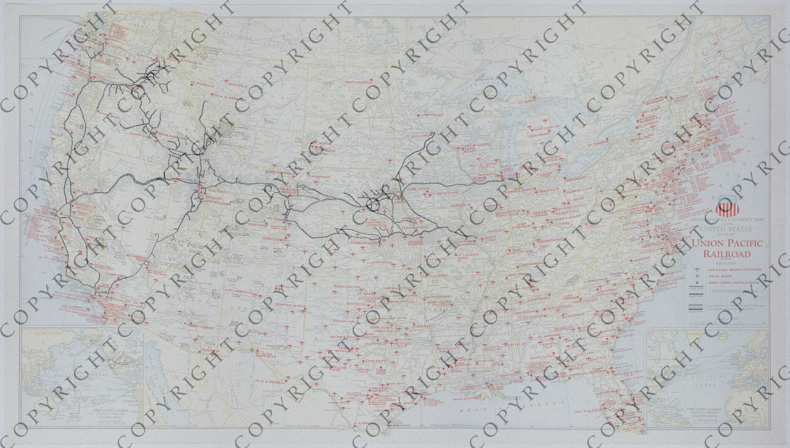 M355.jpg Map of Military Posts and the Union Pacific Railroad